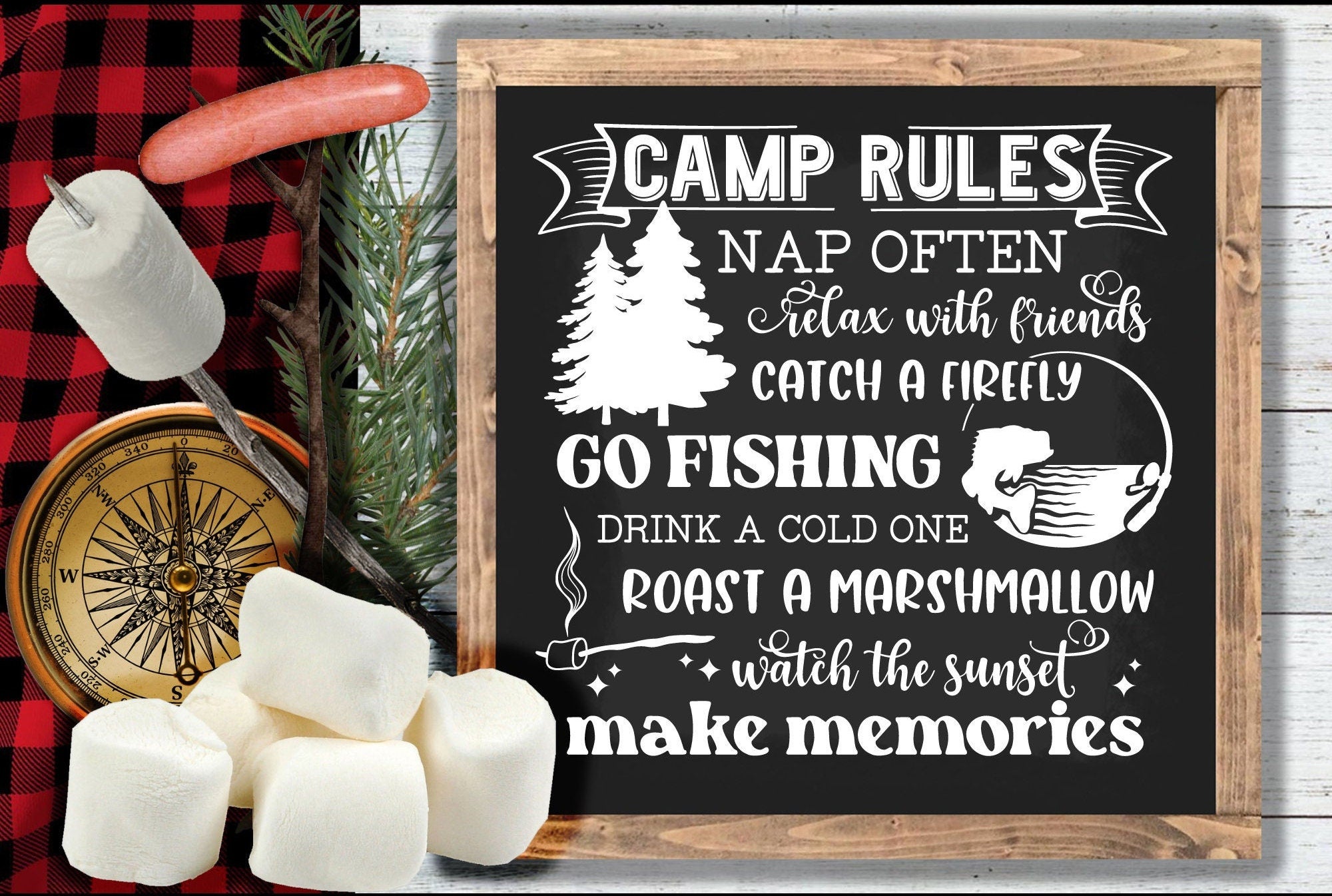 Camp Rules Funny Camping Signs, Lake House Sign, Camper Sign, Camping Decor, Cabin Sign, Custom Wood Sign, RV Hanging Sign, RV Gift
