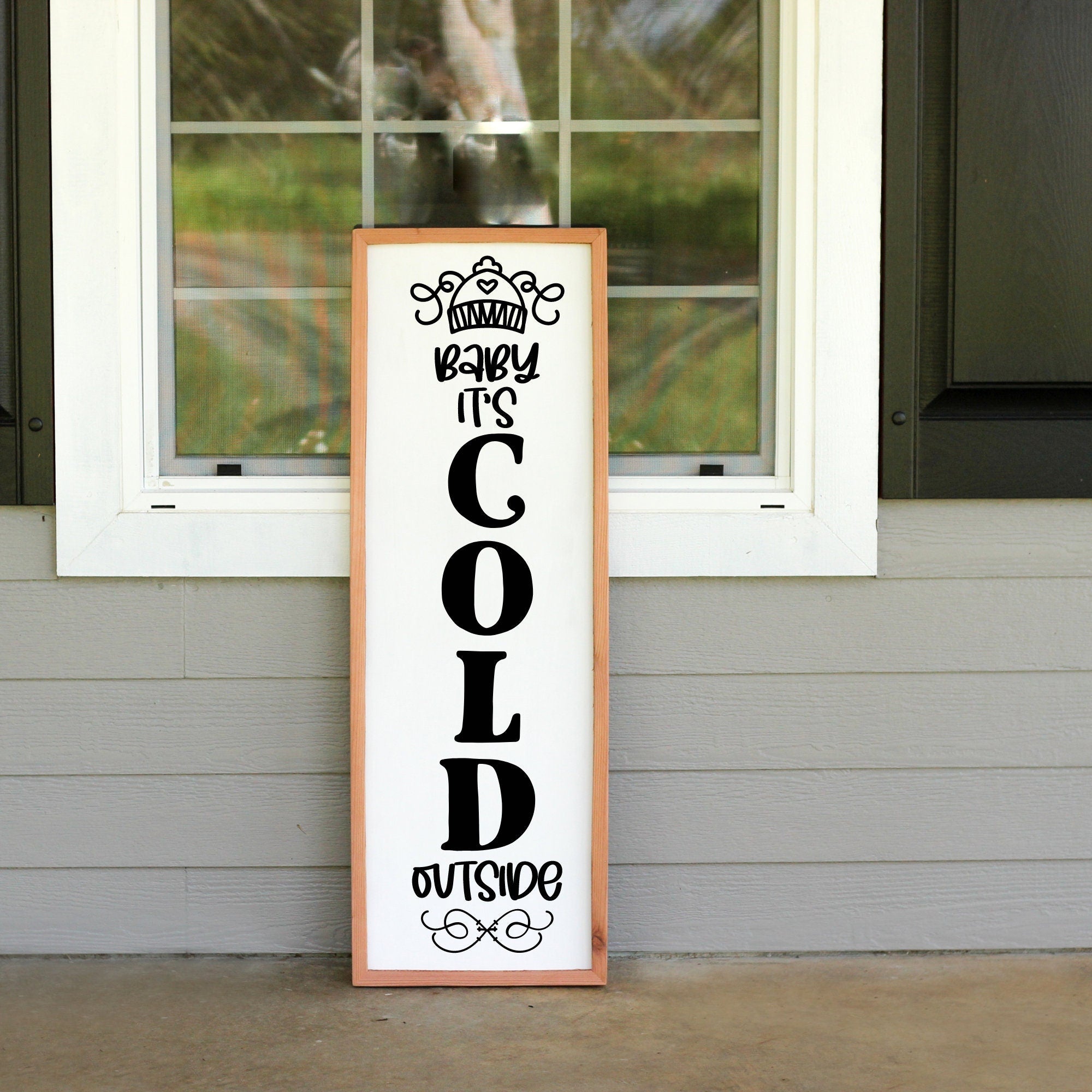 Baby It's Cold Outside Christmas Porch Sign, Porch Leaner, Christmas Decoration, Fall Porch Sign, Christmas Door Sign