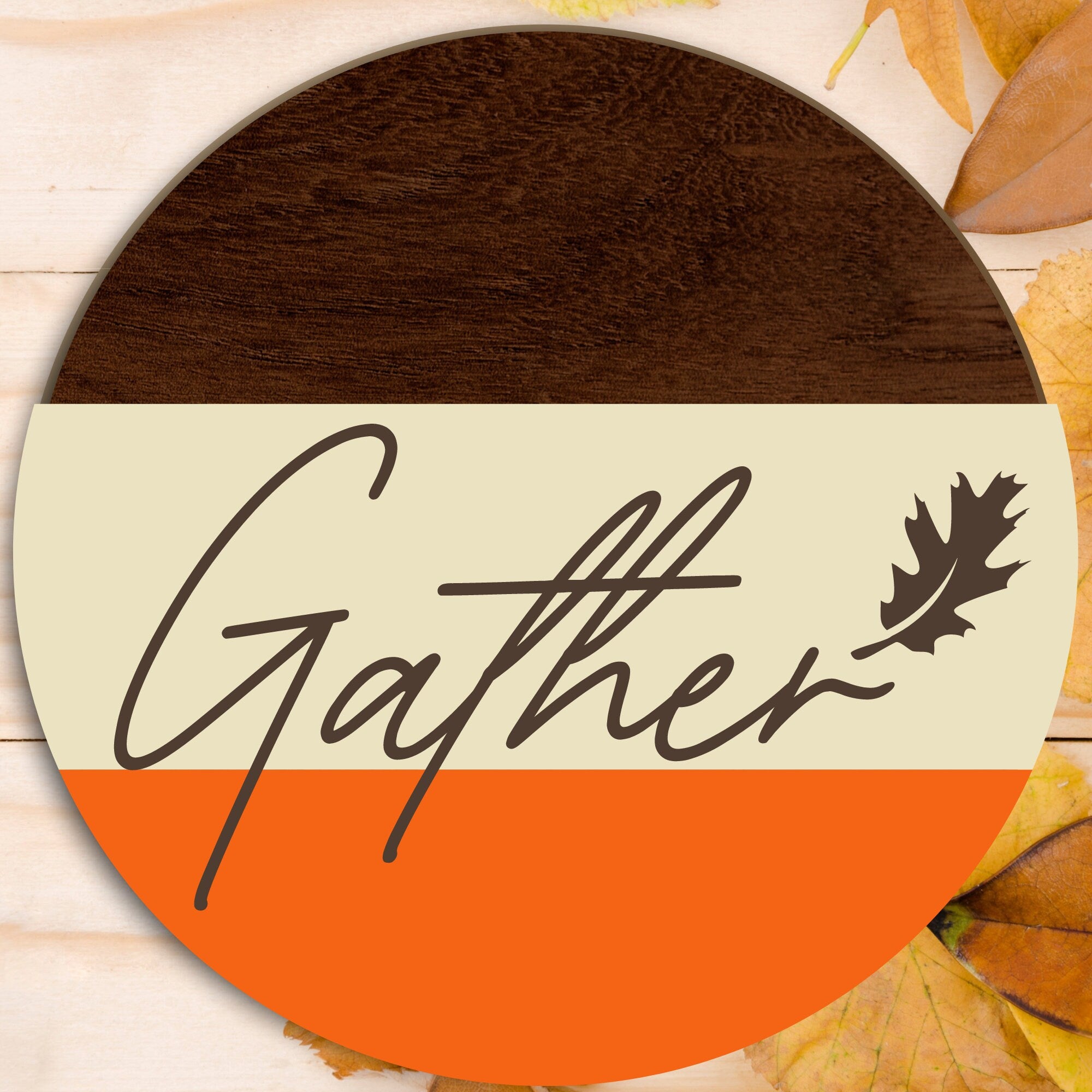 Front Door Decor, Gather Striped Fall Door Sign, Fall Door Hanger, Welcome Fall Wreath for front door, Custom Wood sign for Outdoor Decor