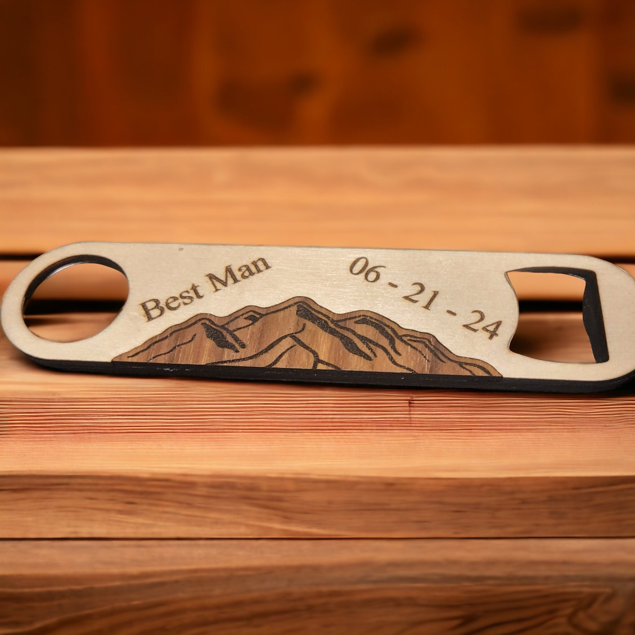 Custom Groomsmen Gift, Laser Engraved Personalized Bottle Opener, Groomsmen Proposal Best Man Gift, Custom Wood Bottle Opener, Fathers Day