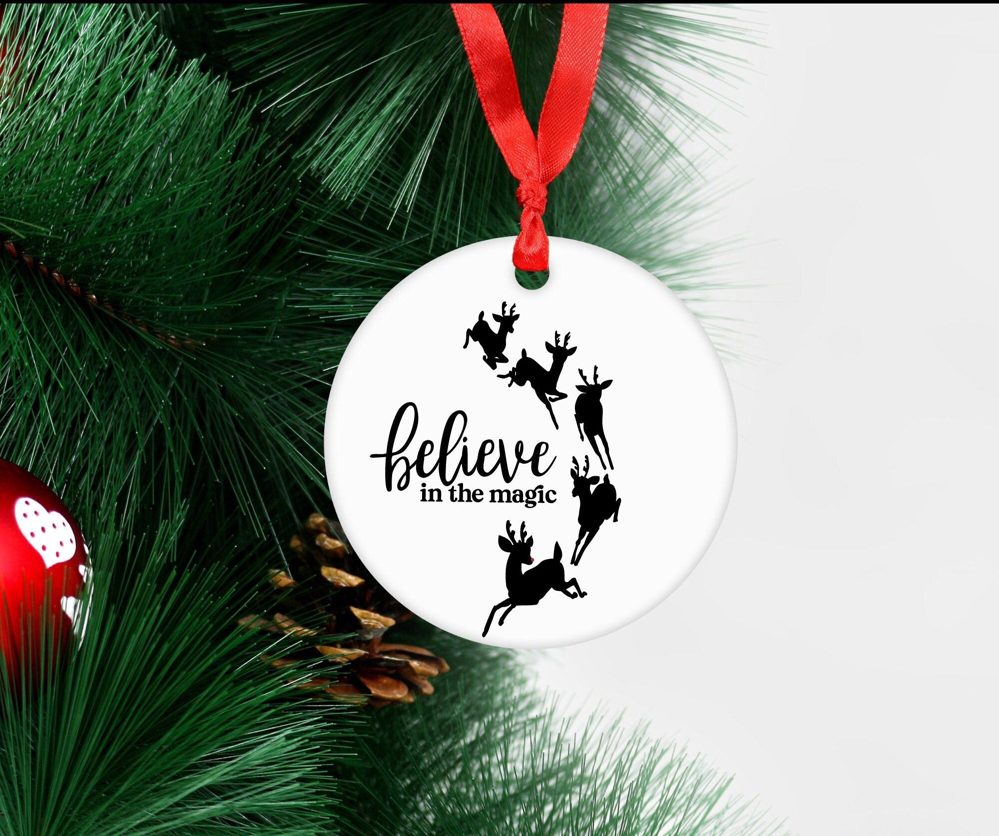 Laser Engraved Ceramic Christmas Ornament, New Home Ornament, Family Ornament, Couples Ornament,
