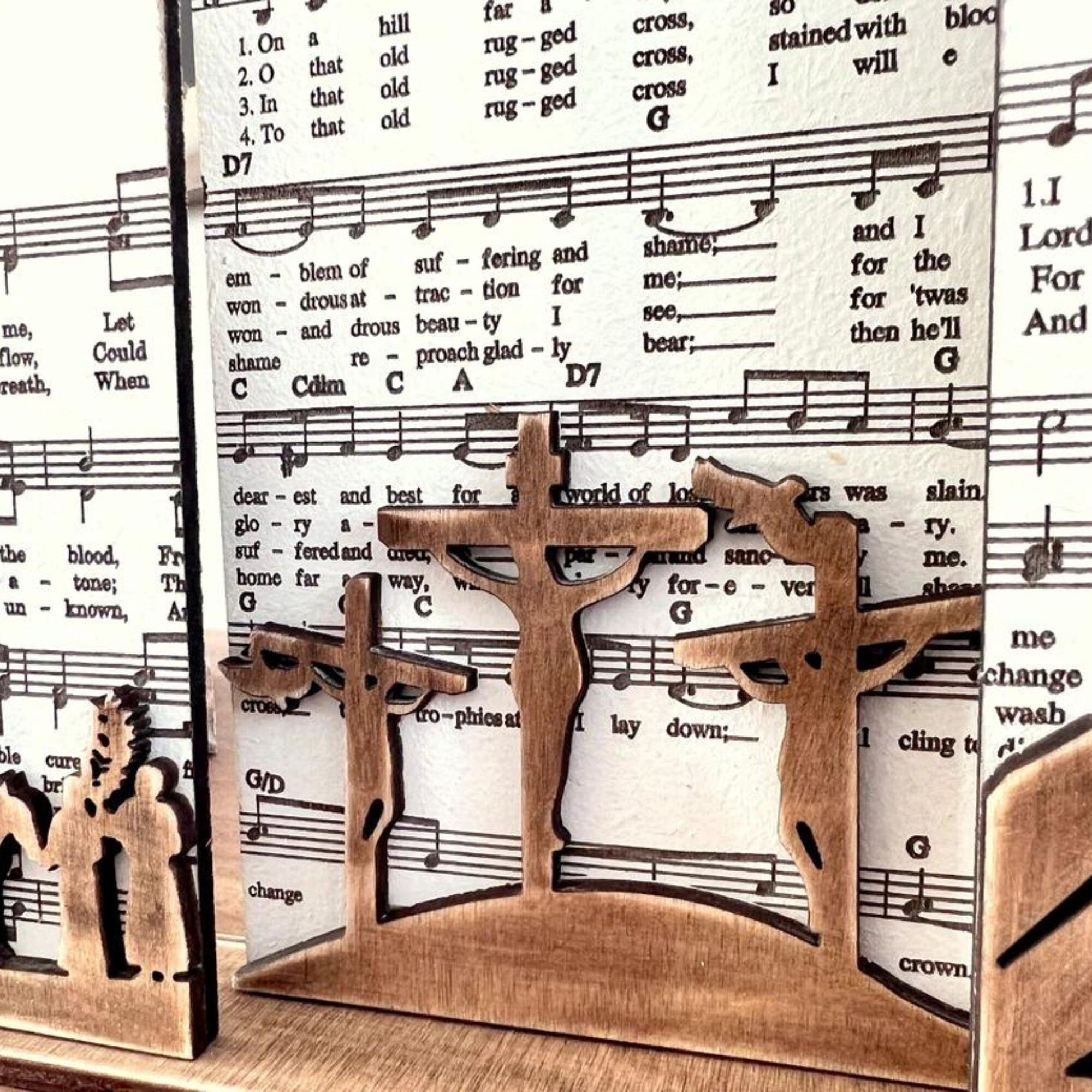 3D Engraved Easter Religious Shelf Sitter, Christian Catholic Gifts, Handmade Housing Warming Gift, Farmhouse Unique Home Decor