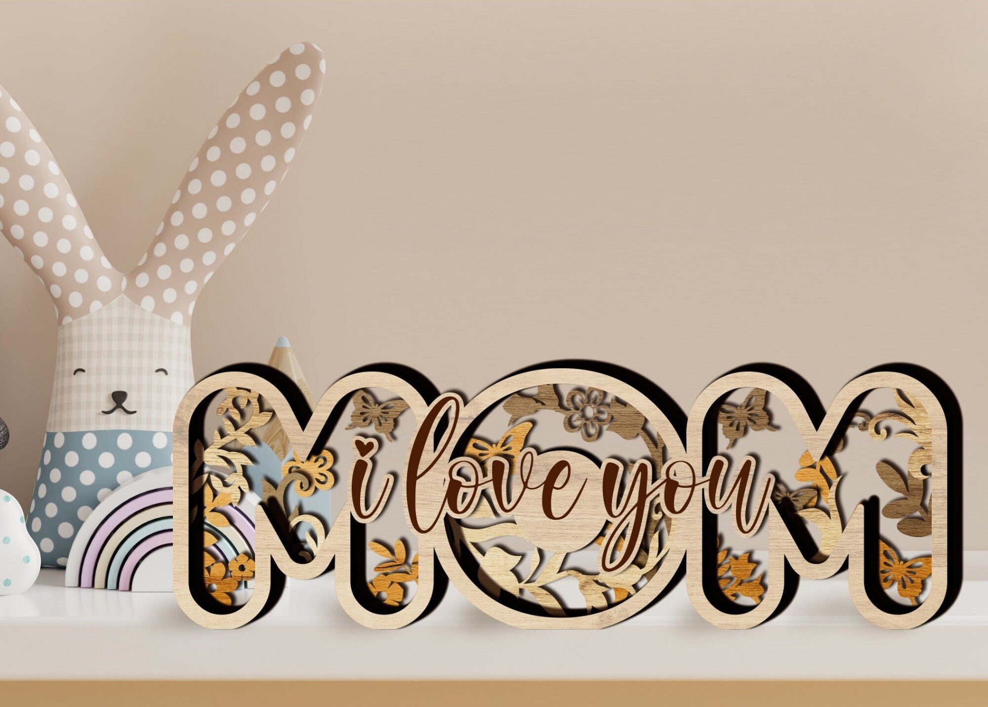 Custom 3D Laser Engraved Mother's Day Gift from Daughter Display - Ideal Mother-in-Law Gift for First Mother's Day