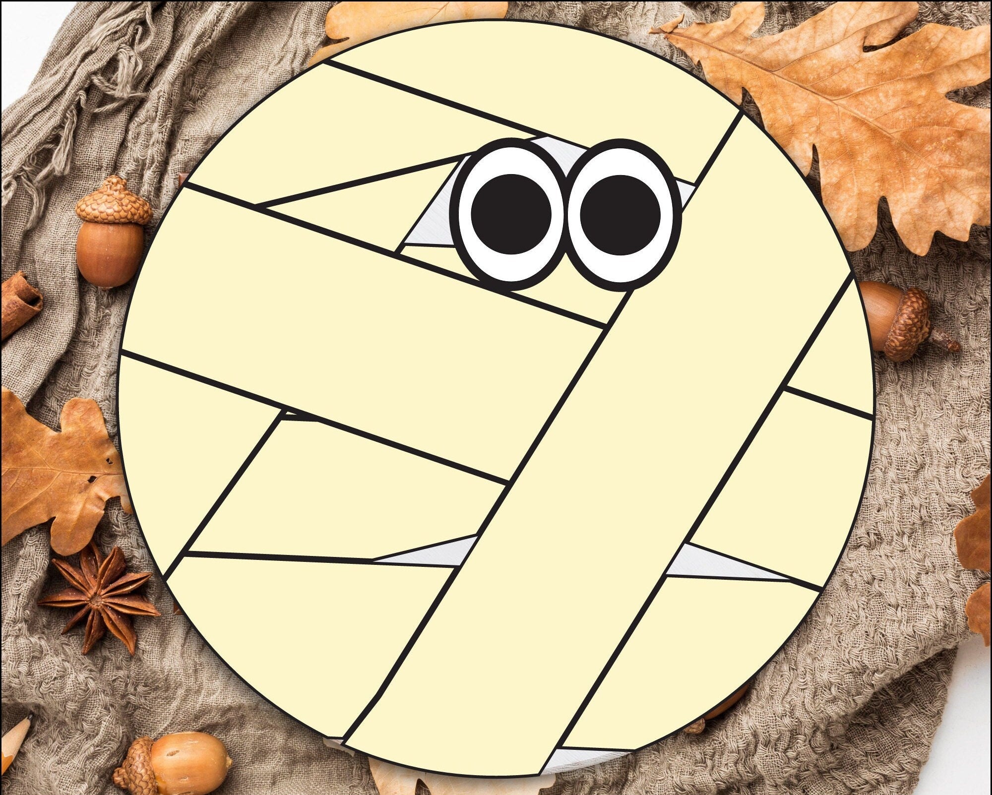 Seasonal Outdoor Decor: Mummy-Themed Halloween Front Door, Porch, and Patio Sign, Outdoor Fall Autumn Decor