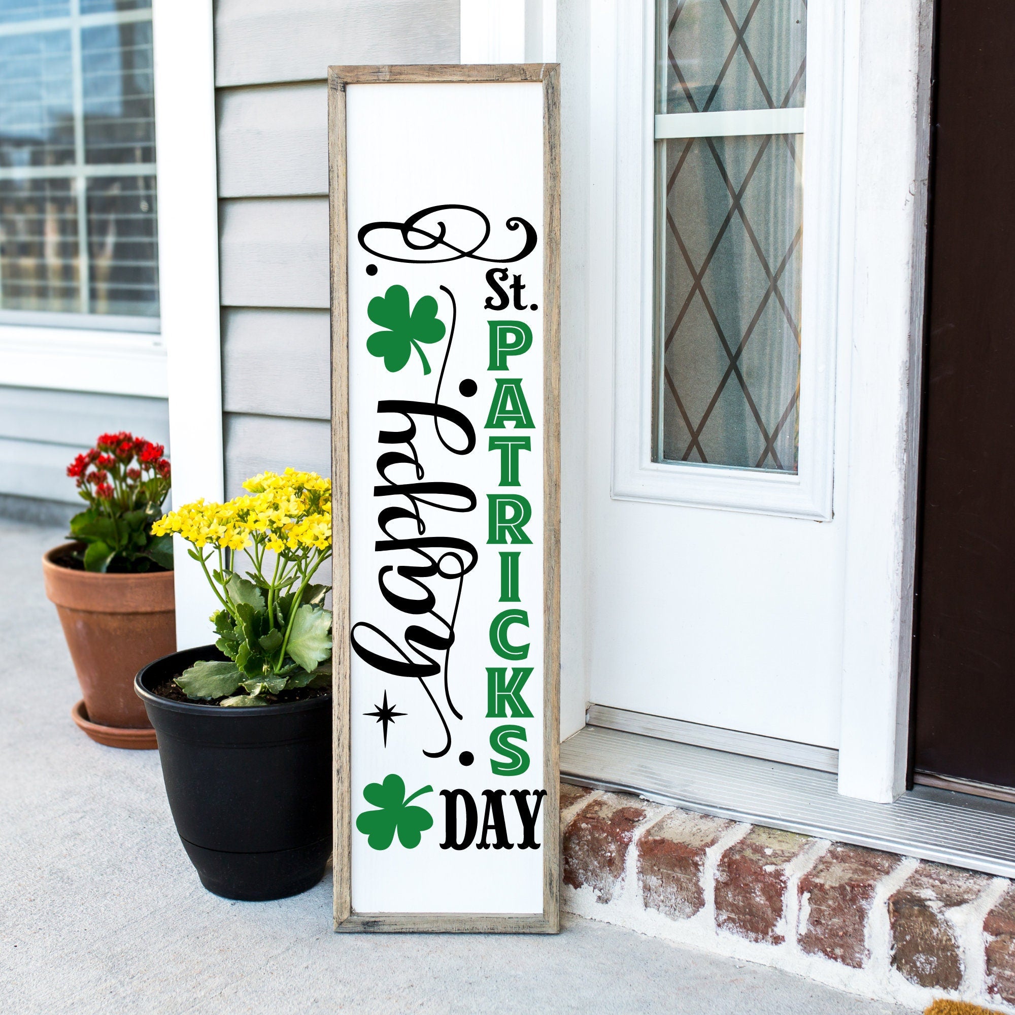 St. Patricks Day Holiday Outdoor Framed Porch Leaner, St Patricks Day Decor, Front Porch Sign, Porch Leaner, New Home Gift, Patio Decor