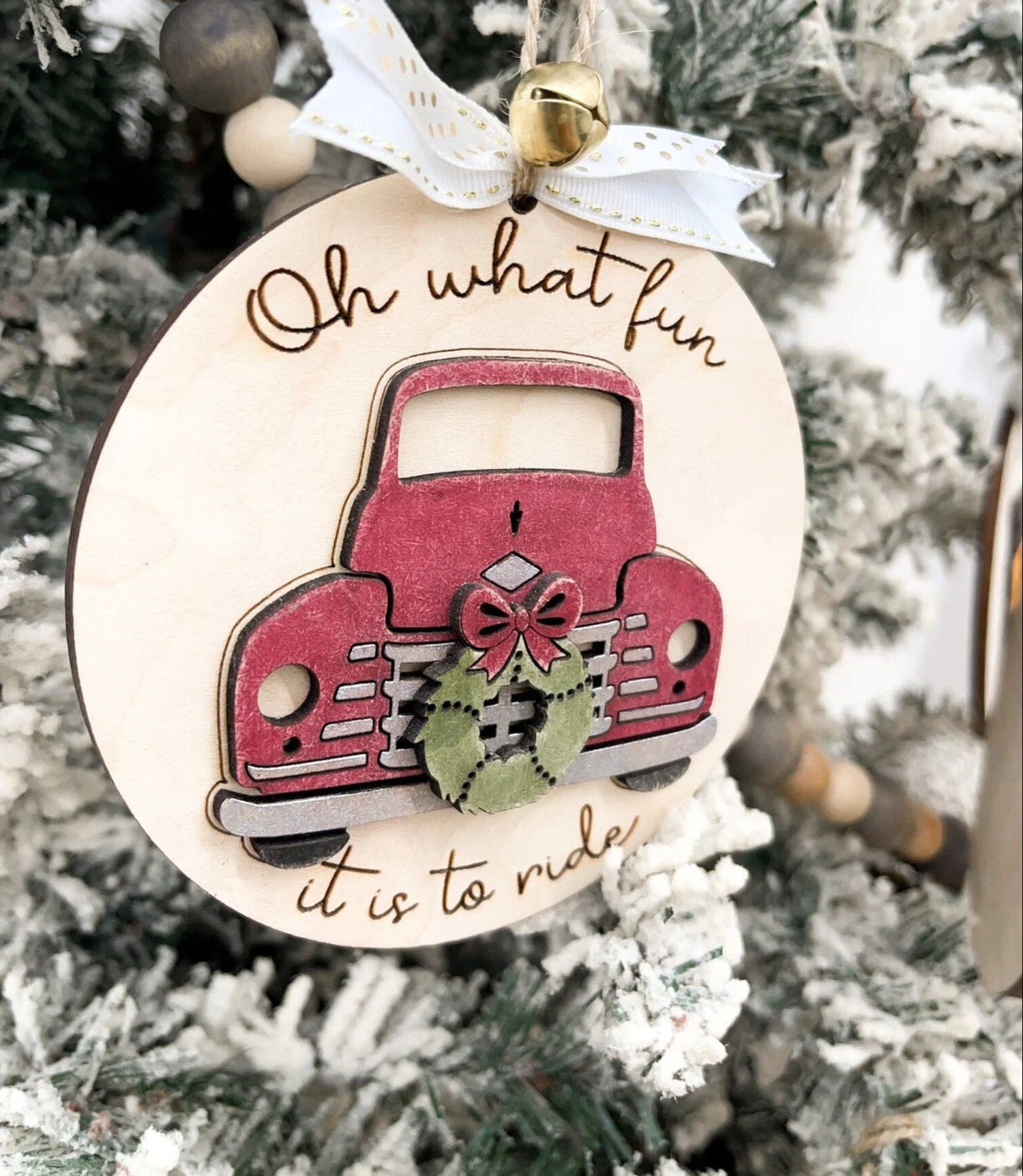 Funny Wooden Handmade Christmas Tree Ornaments, Family Retro Christmas Ornaments, Christmas Decorations