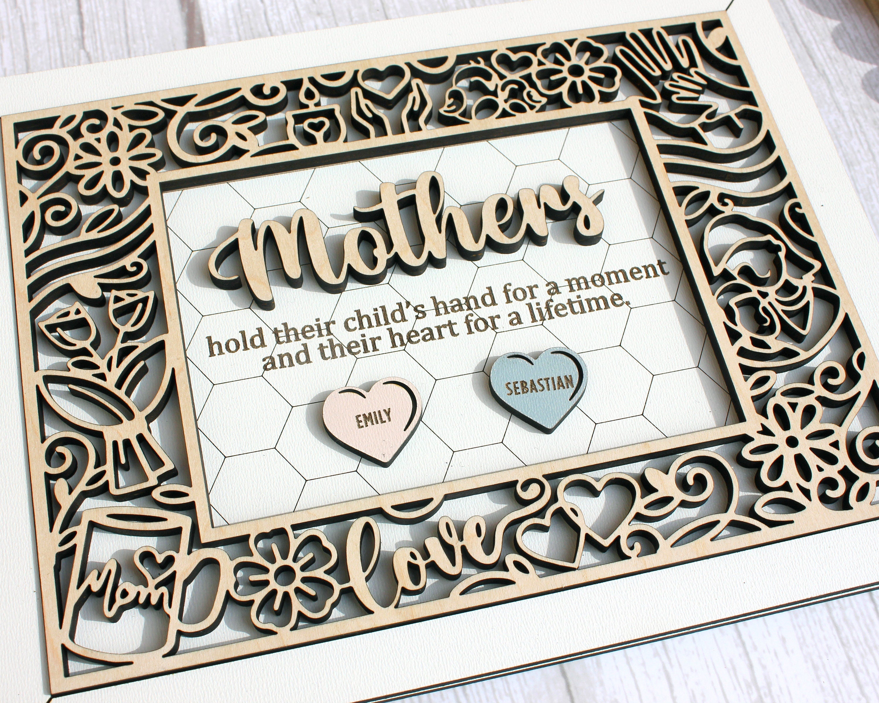 Mothers Day 3D Wall Hanging Decoration or Gift with Stand, Mum Birthday Gift, Grandparents, Gift from Kids, Personalized Mothers Day Gift