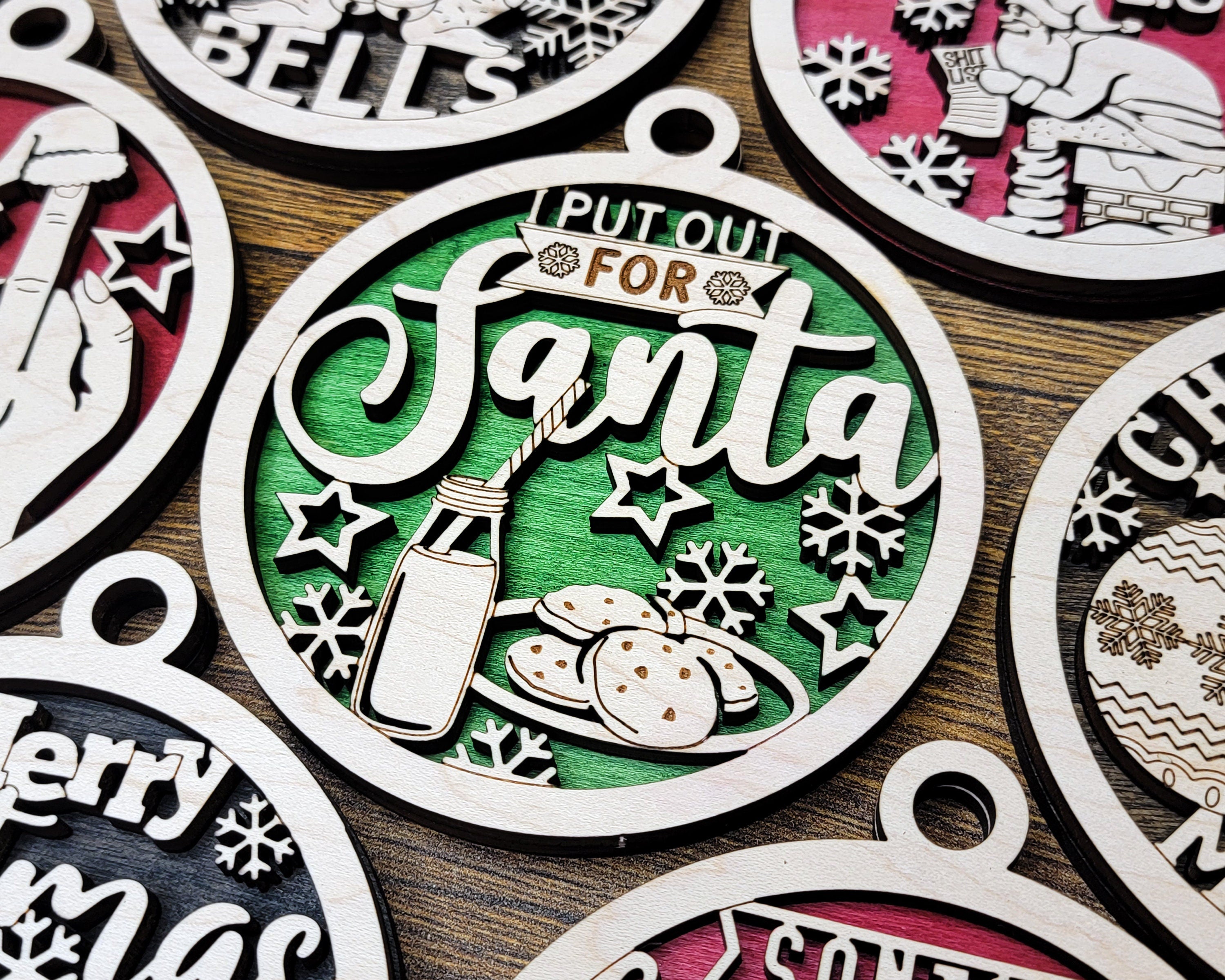 Naughty But Funny Christmas Ornaments, Handmade Laser Engraved Christmas Ornaments, Unique Wooden Christmas Ornaments