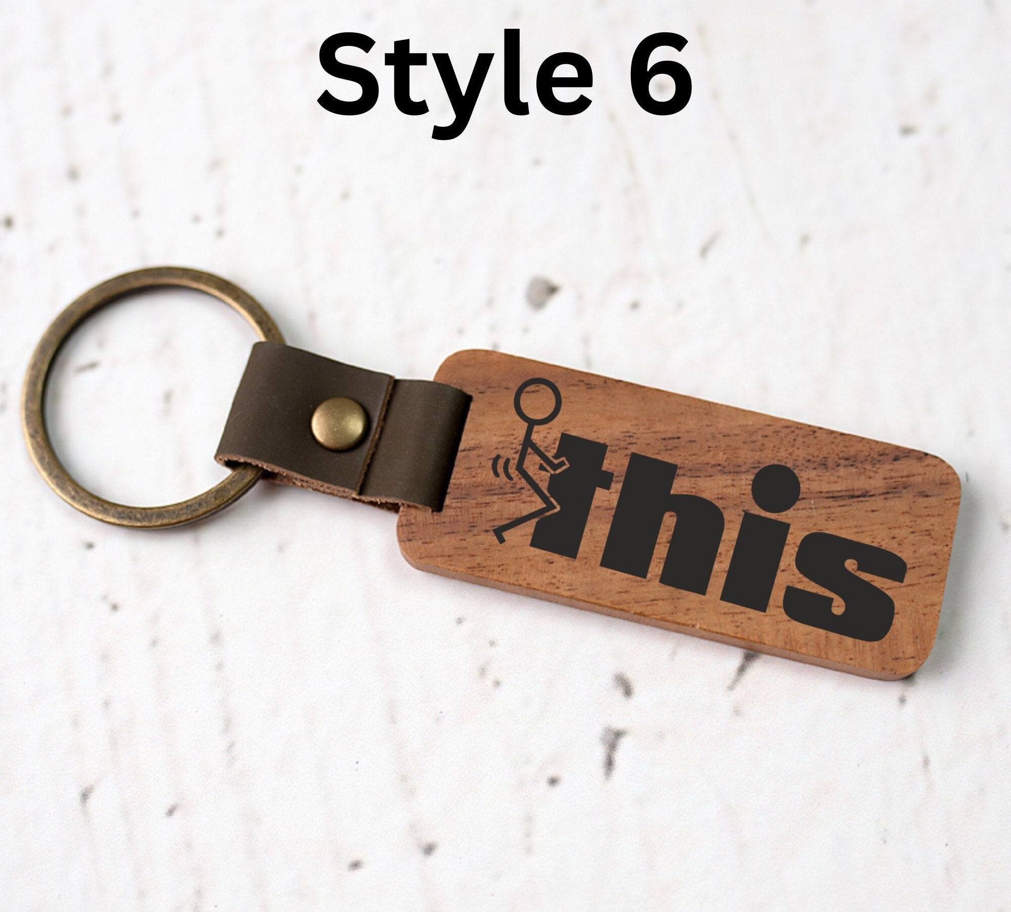 Funny Engraved Wooden Keychains, One Piece Car Keychains, Keychain For Men and Women, Father in Law Gift, Custom Wooden Keychains