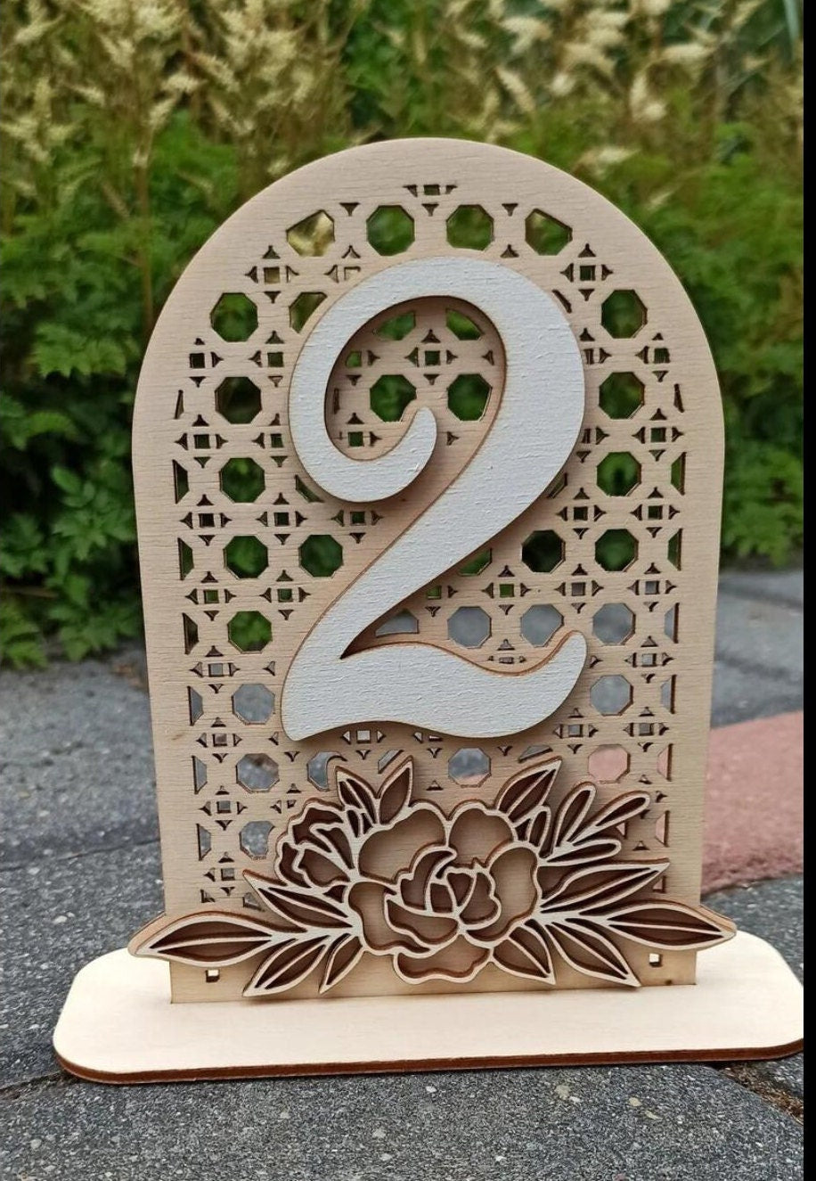 3D Wooden Set of Wedding Table Numbers with Stand Holders, Rustic Wedding Barn Table Decor, Wedding Signage