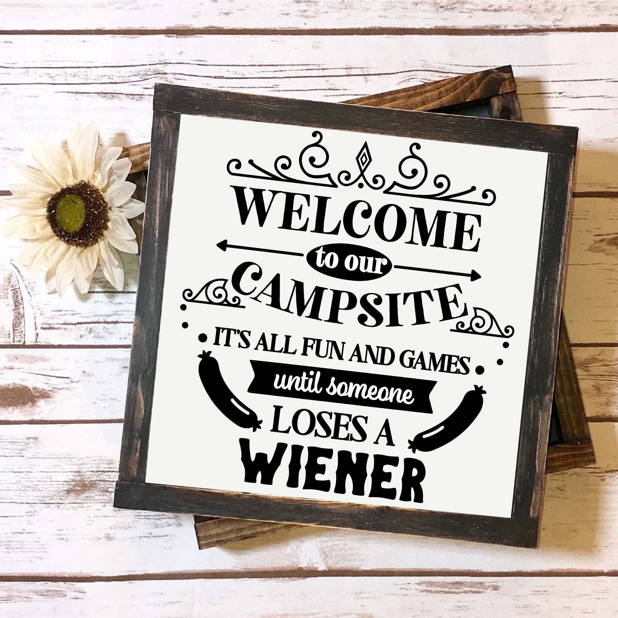 Welcome to Our Campsite Funny Camping Signs, RV Travel Decor, Happy Camper Gifts, Inside Lake House Camper Decor