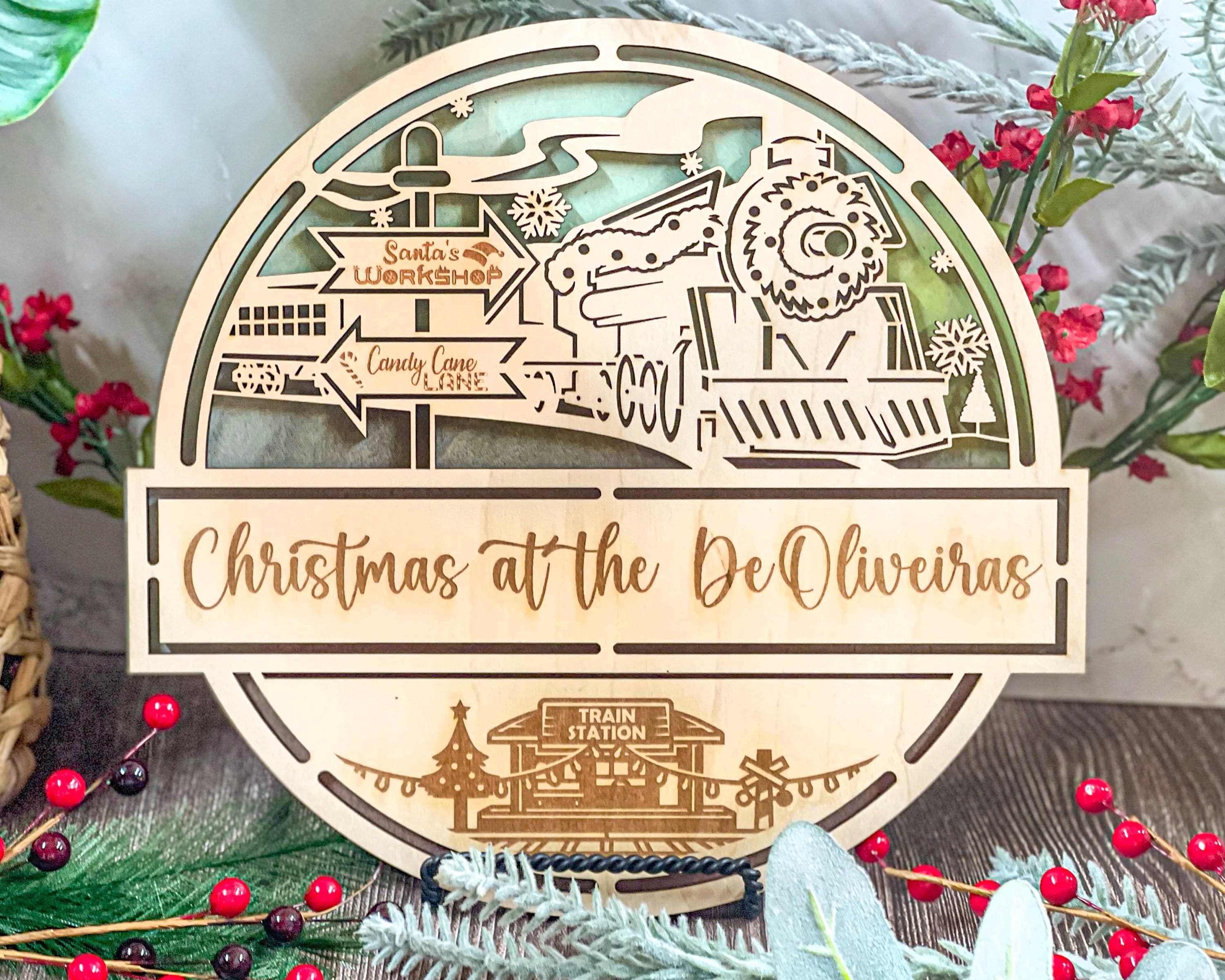 Personalized Christmas Front Door Decor Welcome Sign, Farmhouse Christmas Decor, Merry Christmas Holiday Home Decor, Handmade Gift