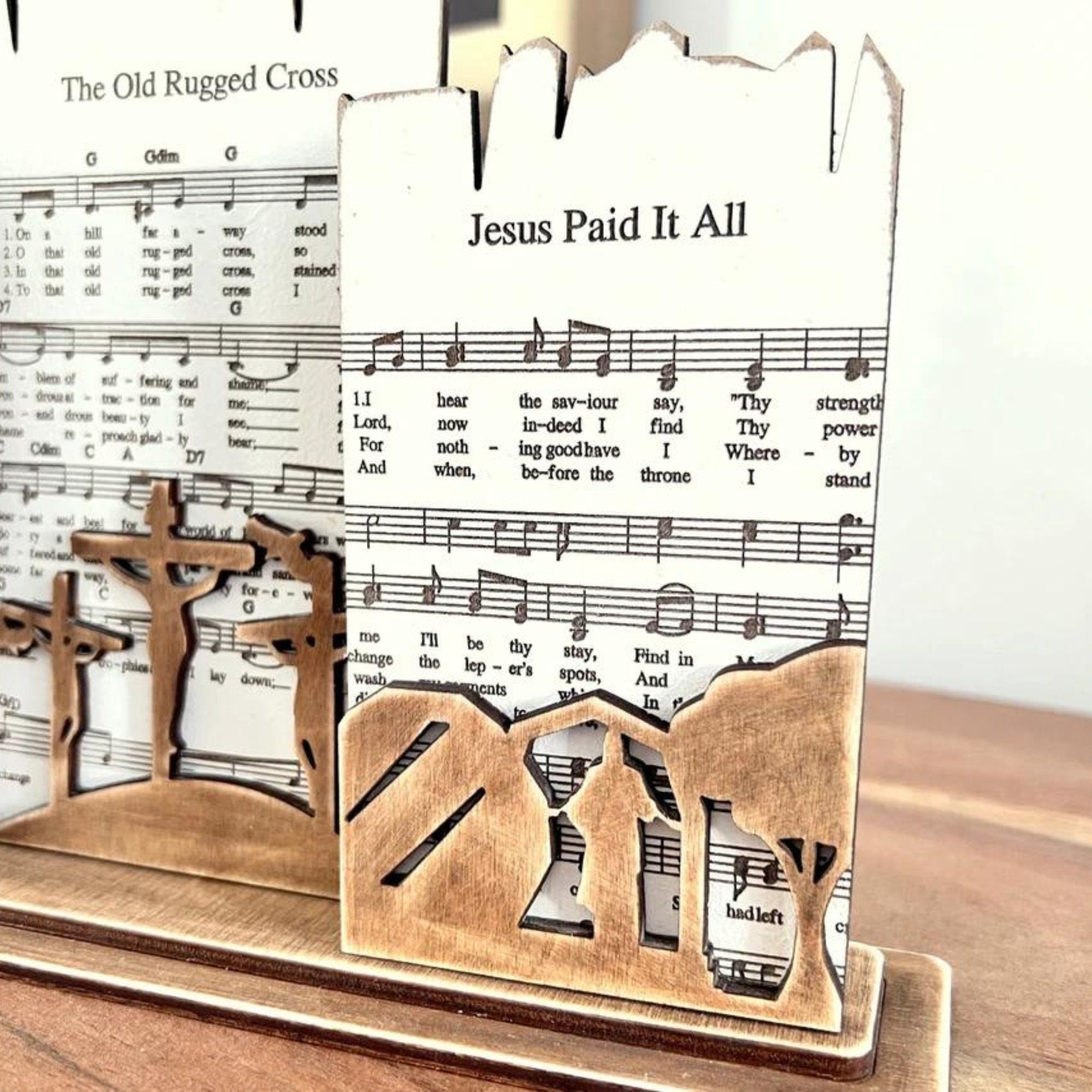 3D Engraved Easter Religious Shelf Sitter, Christian Catholic Gifts, Handmade Housing Warming Gift, Farmhouse Unique Home Decor