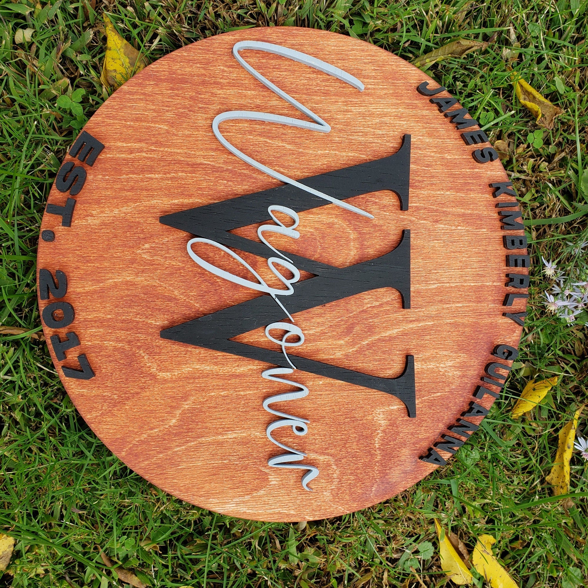 Personalized Family Established Sign, Last Name Sign For Wall, Wooden Name Sign, Last Name Decor, Family Last Name Sign, Custom Wedding Sign