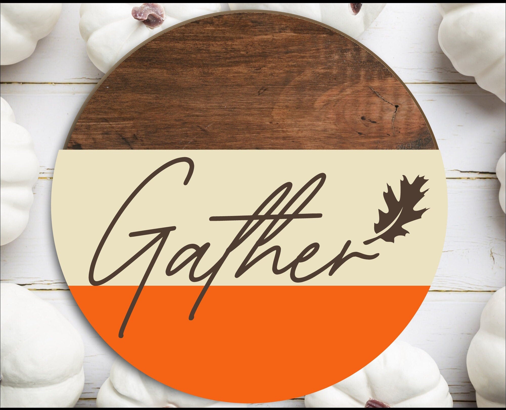 Front Door Decor, Gather Striped Fall Door Sign, Fall Door Hanger, Welcome Fall Wreath for front door, Custom Wood sign for Outdoor Decor