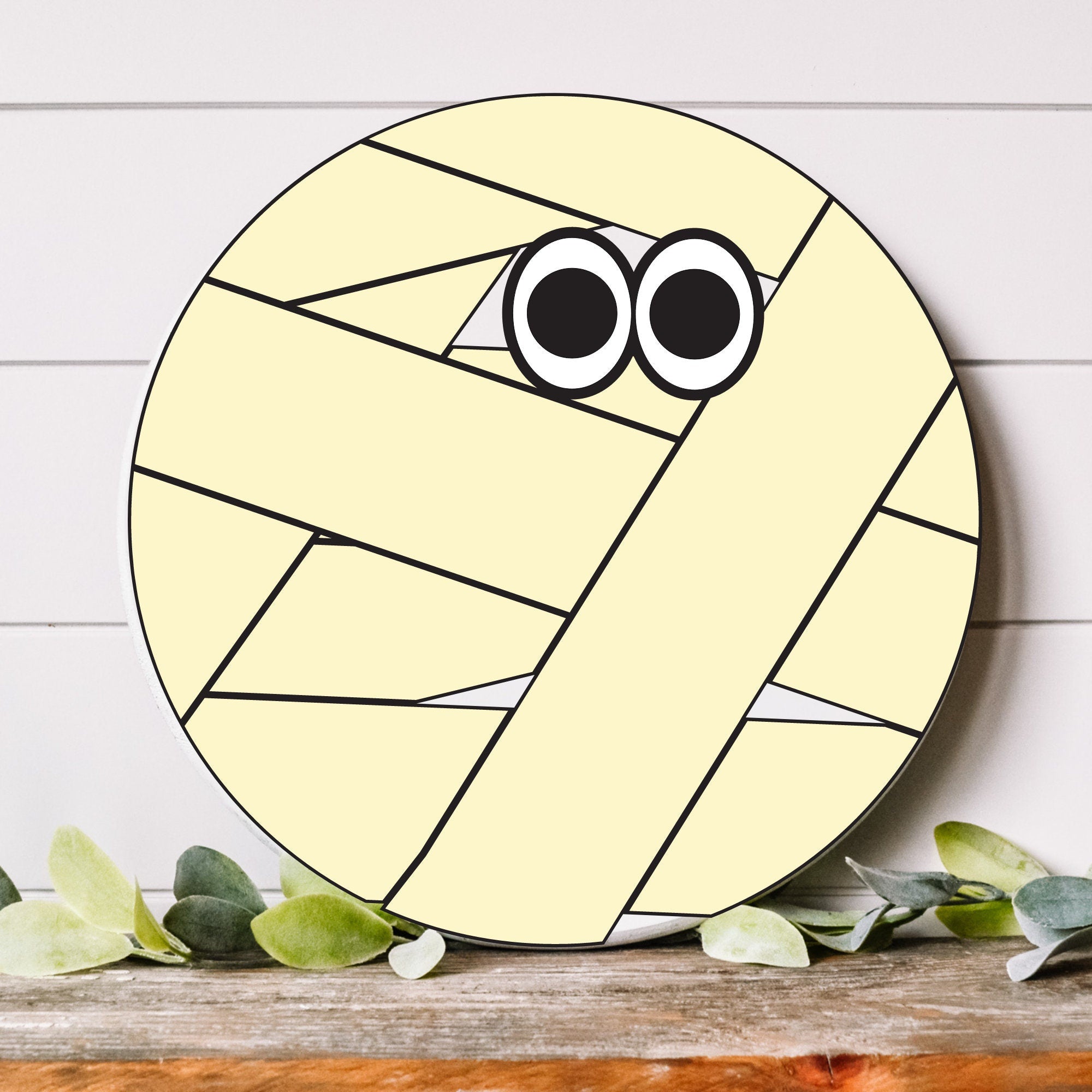 Seasonal Outdoor Decor: Mummy-Themed Halloween Front Door, Porch, and Patio Sign, Outdoor Fall Autumn Decor