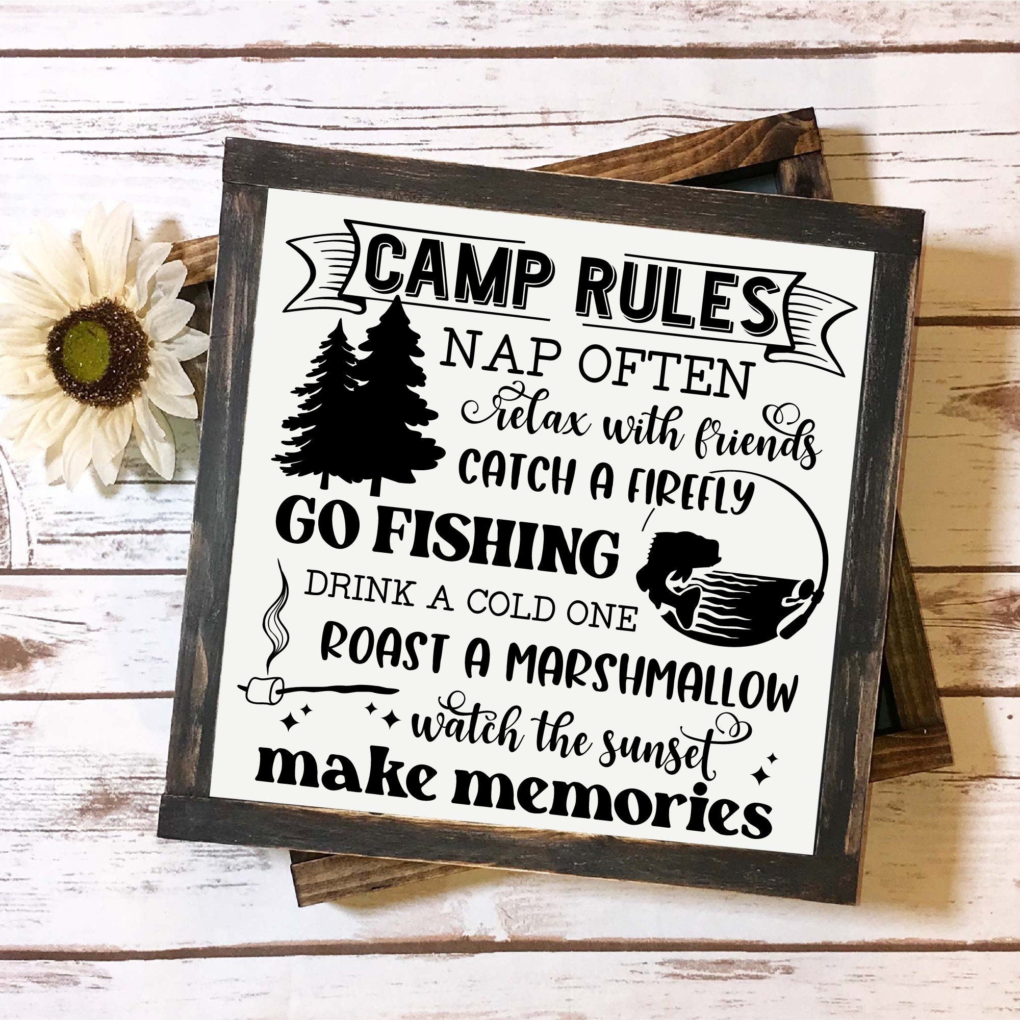 Camp Rules Funny Camping Signs, Lake House Sign, Camper Sign, Camping Decor, Cabin Sign, Custom Wood Sign, RV Hanging Sign, RV Gift