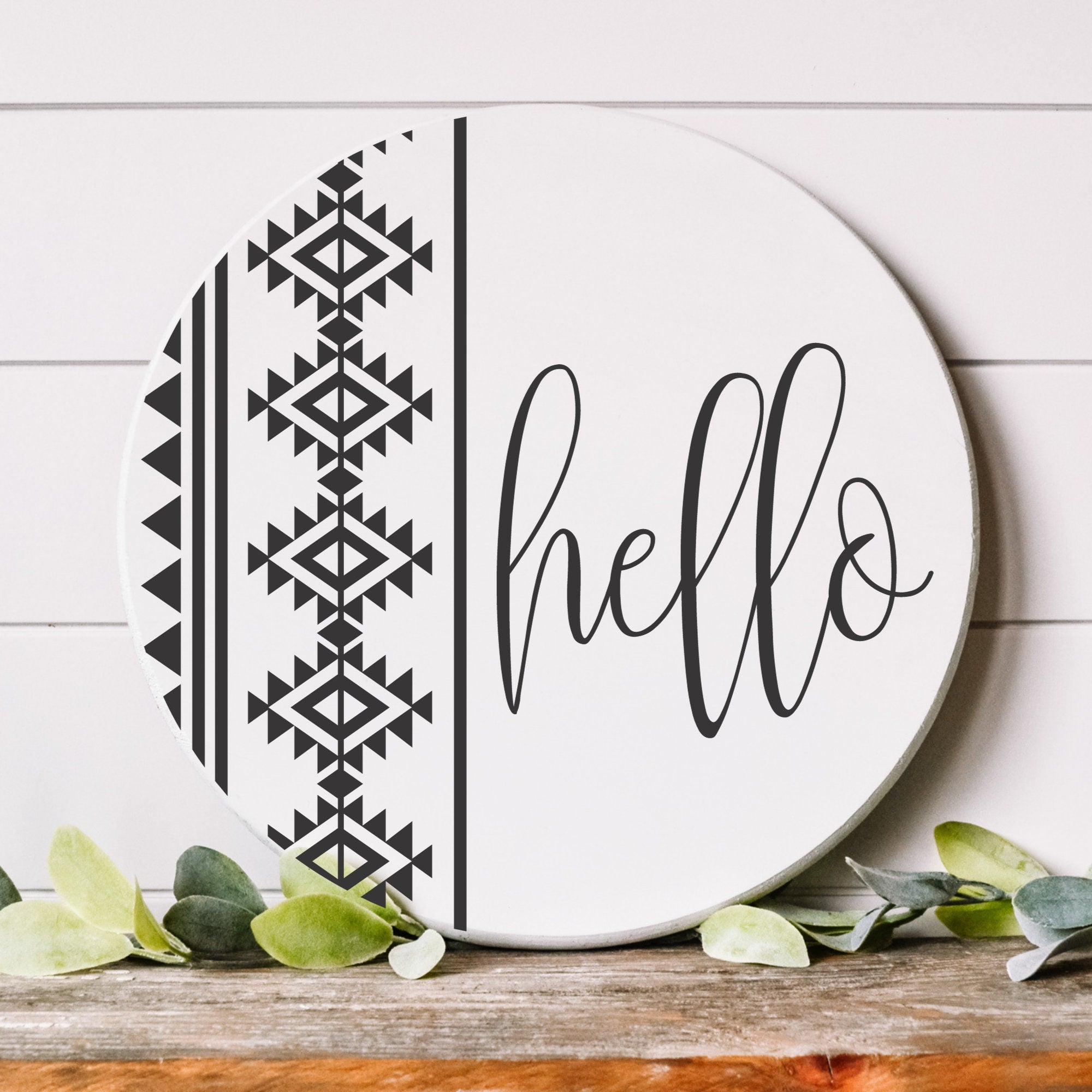 Boho Hello Front Door Decor, Welcome To Our Home Door Hanger, Handmade Home Decor, Housewarming Gift, Custom Door Sign