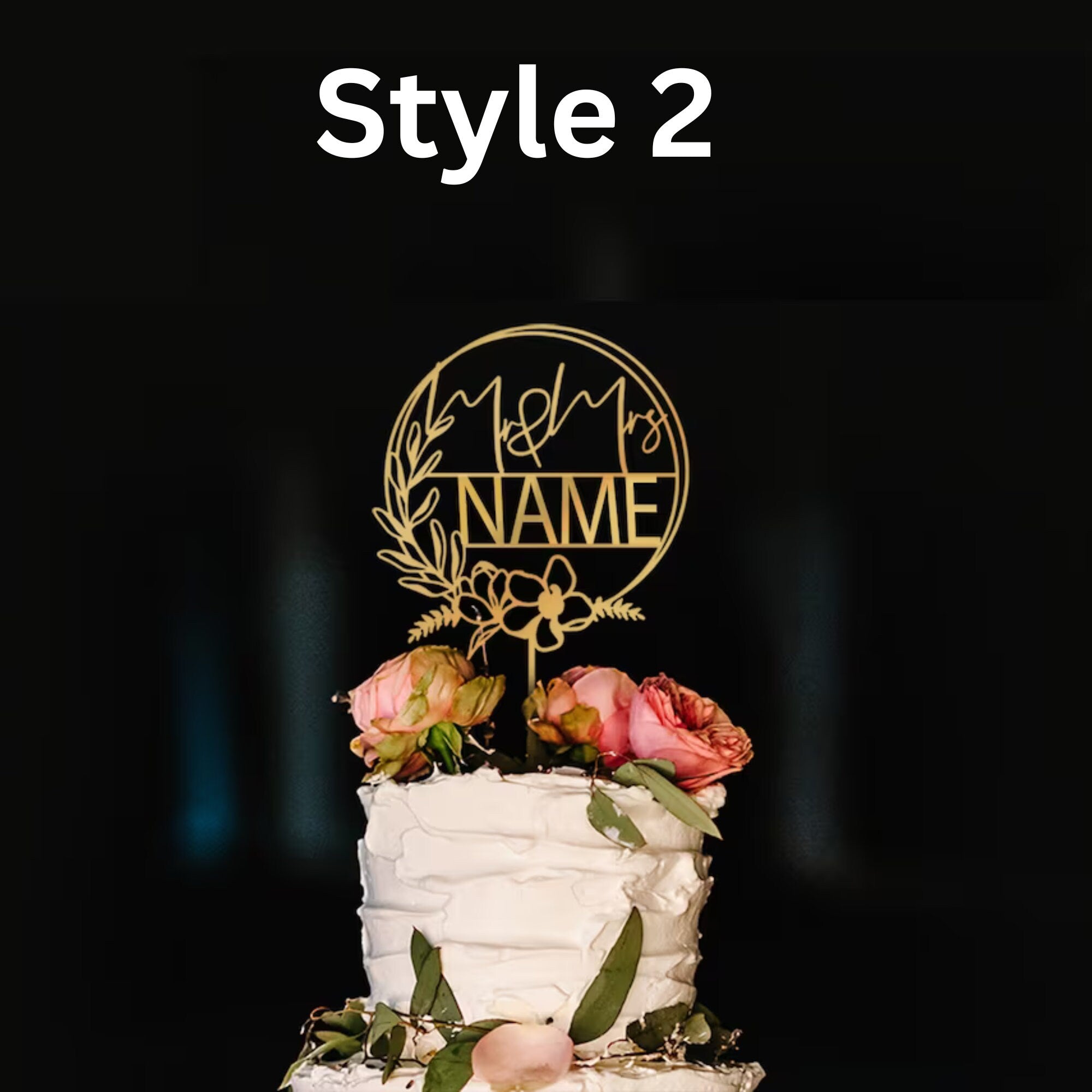 Rustic Wedding Cake Topper, Gold Mr Mrs Cake Topper, Personalized Anniversary Cake Topper, Custom Wedding Cake Topper, Wedding Cake Topper