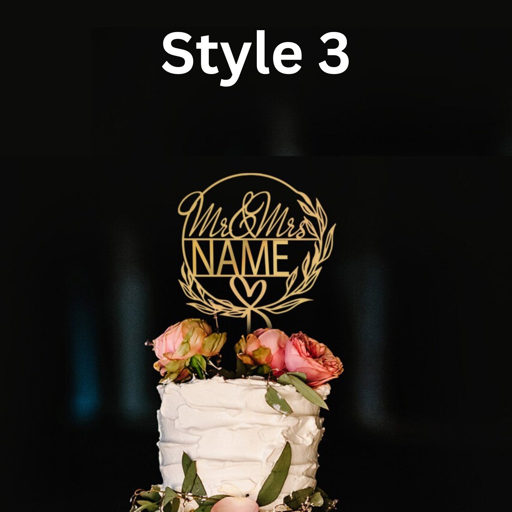 Rustic Wedding Cake Topper, Gold Mr Mrs Cake Topper, Personalized Anniversary Cake Topper, Custom Wedding Cake Topper, Wedding Cake Topper