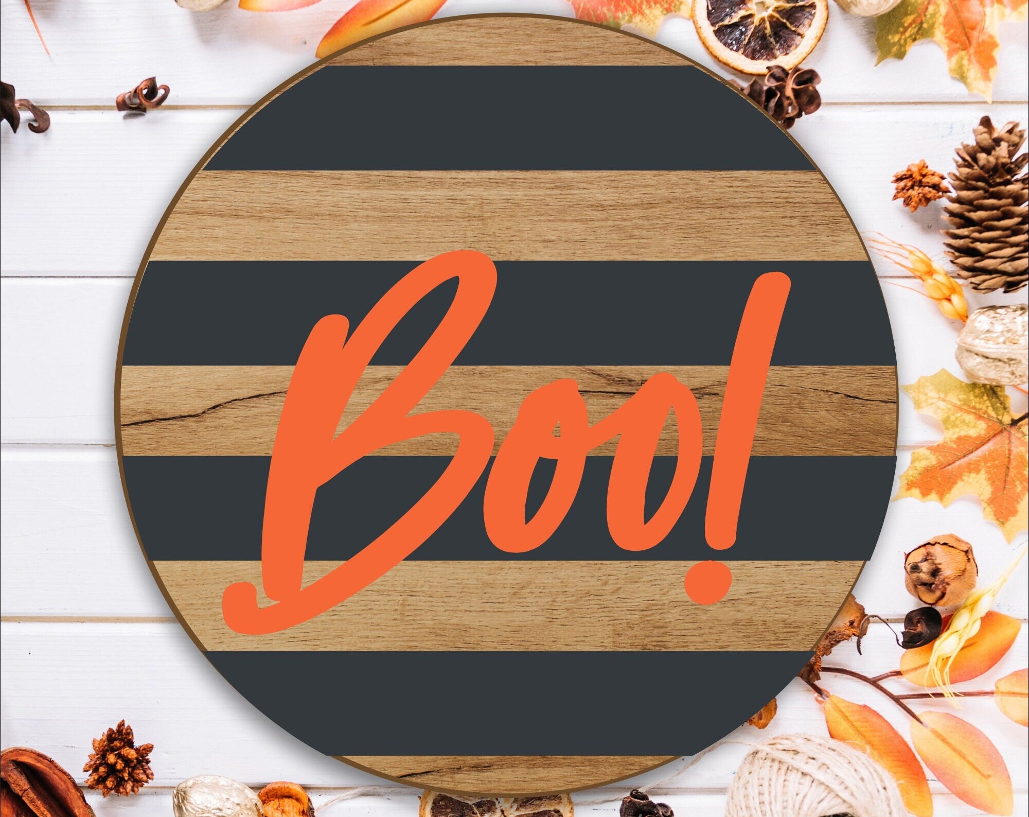 Front Door Decor, Boo Striped Fall Door Sign, Fall Door Hanger, Halloween Fall Wreath for front door, Halloween Outdoor Decor