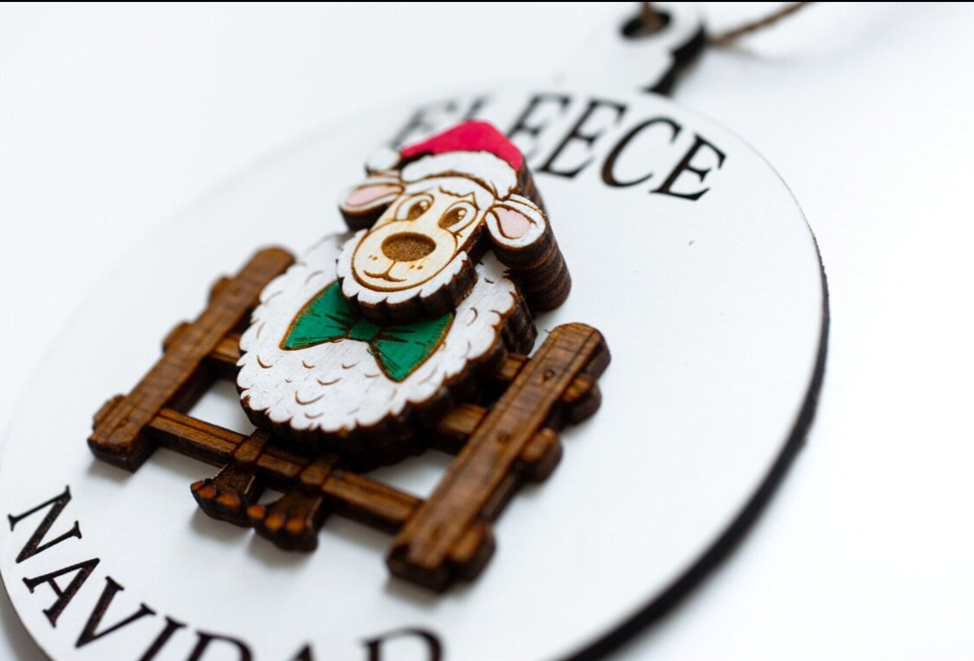 3D Laser Engraved Fleece Navidad Funny Christmas Ornaments, Custom Christmas Tree Ornament, Christmas Decoration Wood Ornament