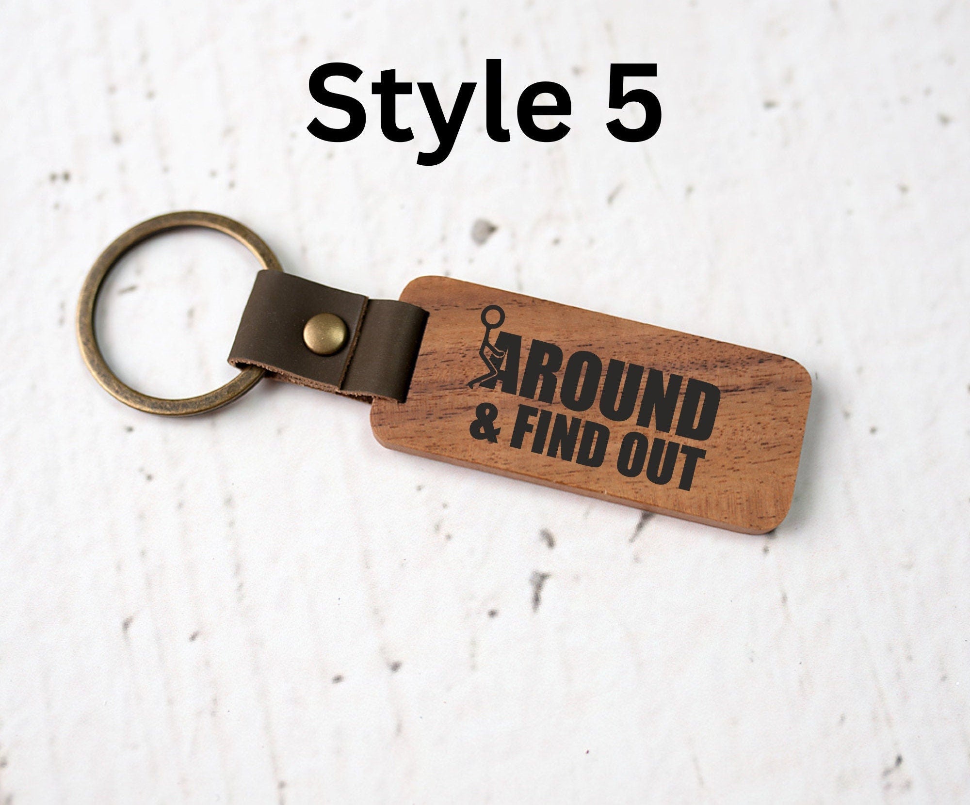 Funny Engraved Wooden Keychains, One Piece Car Keychains, Keychain For Men and Women, Father in Law Gift, Custom Wooden Keychains