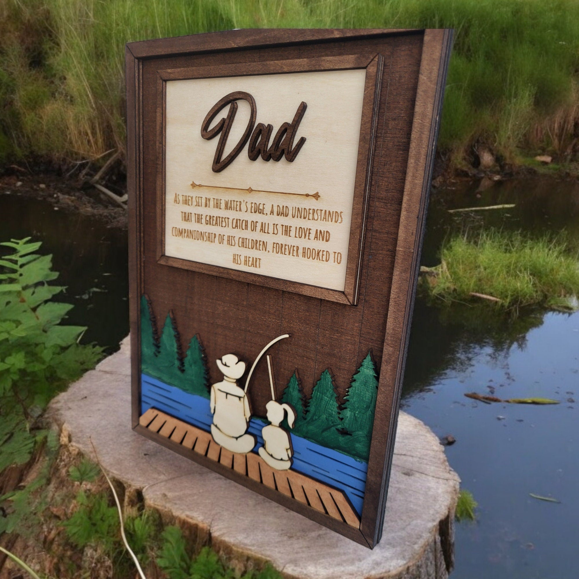 Personalized Fathers Day Gift For Dad From Son/Daughter, Wooden Picture Frame Dad Gifts, Gift for Husband, Grandpa Gift