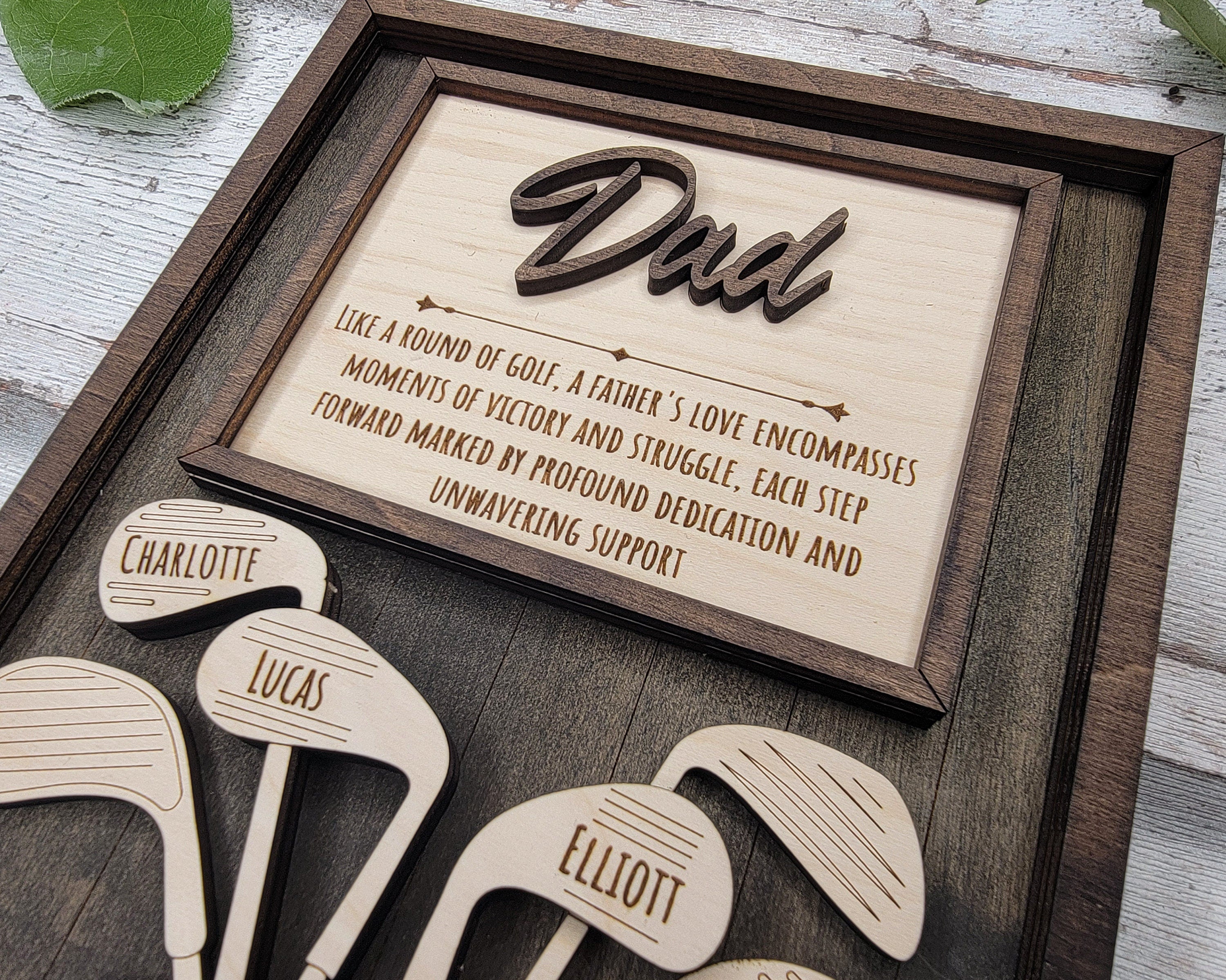 Golf Personalized Fathers Day Gift For Dad From Son/Daughter, Wooden Picture Frame Dad Gifts, Gift for Husband, Grandpa Gift