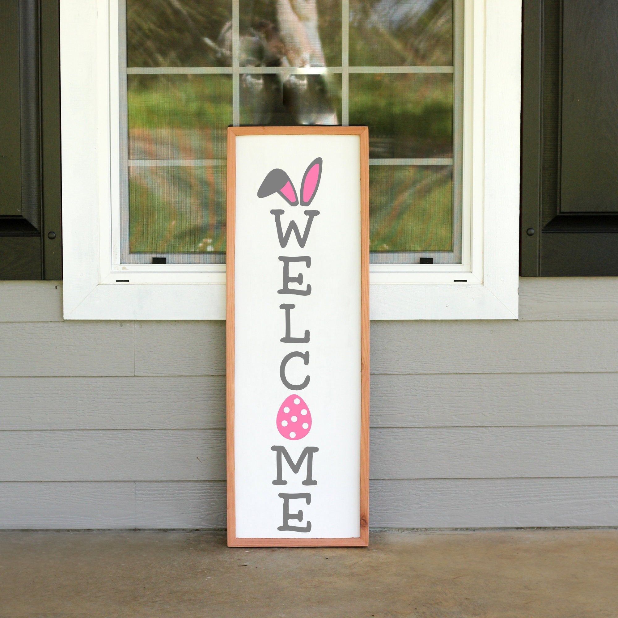 Welcome Easter Bunny Porch Sign, Easter Decorations Porch Decor, Welcome Sign For Front Porch,  Front Door Decor, Handmade Home Decor