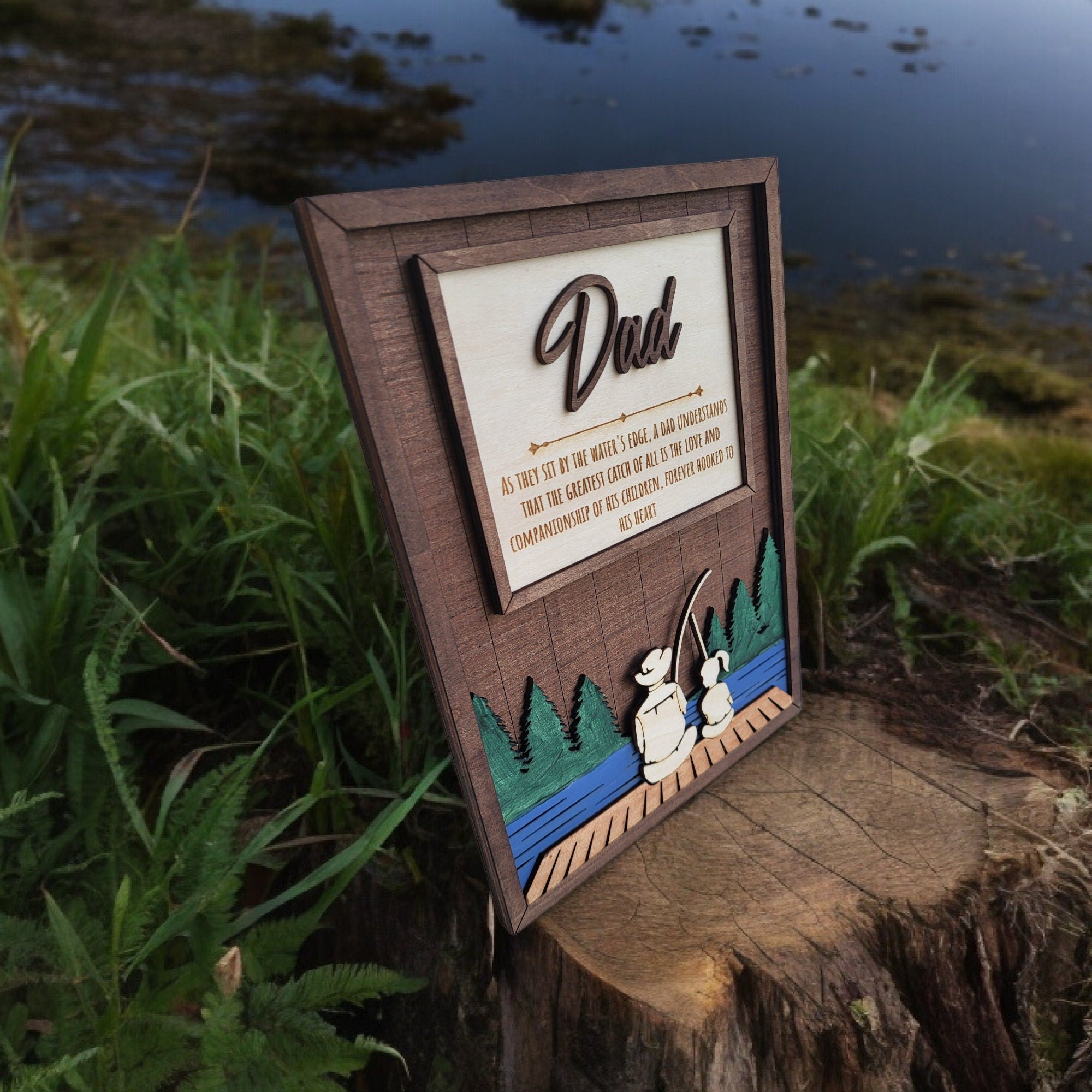 Personalized Fathers Day Gift For Dad From Son/Daughter, Wooden Picture Frame Dad Gifts, Gift for Husband, Grandpa Gift