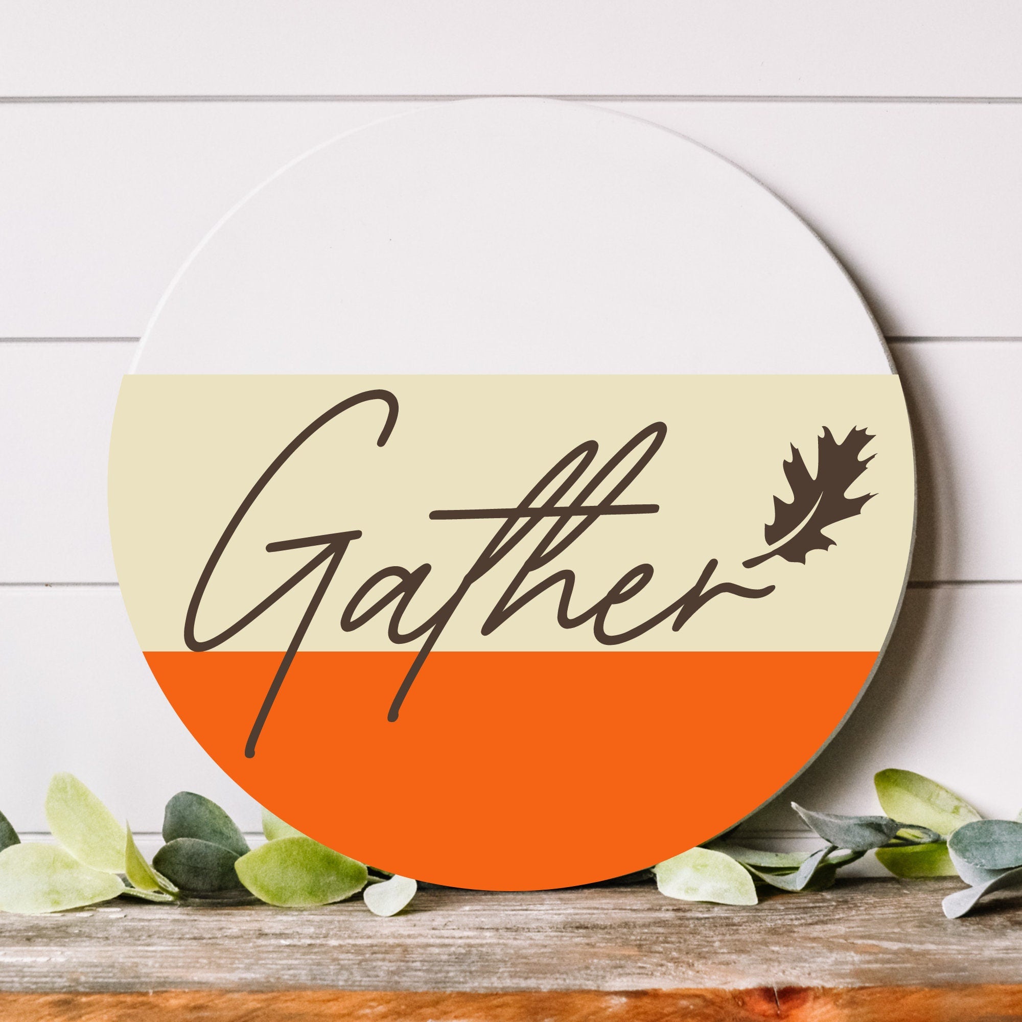 Front Door Decor, Gather Striped Fall Door Sign, Fall Door Hanger, Welcome Fall Wreath for front door, Custom Wood sign for Outdoor Decor