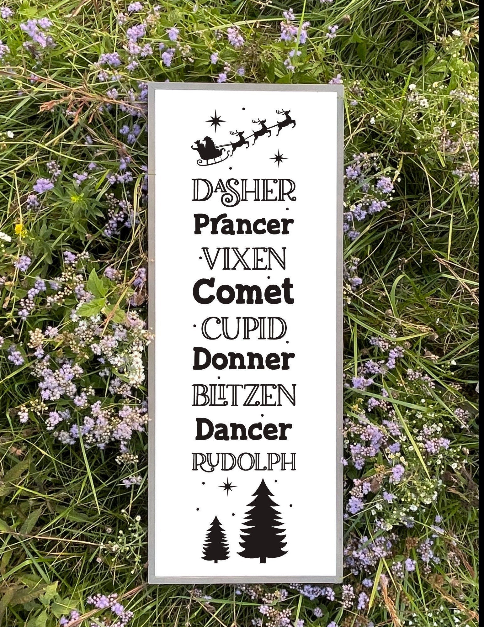 Christmas Santa's Reindeer Names Porch Leaner, Winter Porch Leaner, Patio Porch Decor, Holiday Decor, Outside Decor