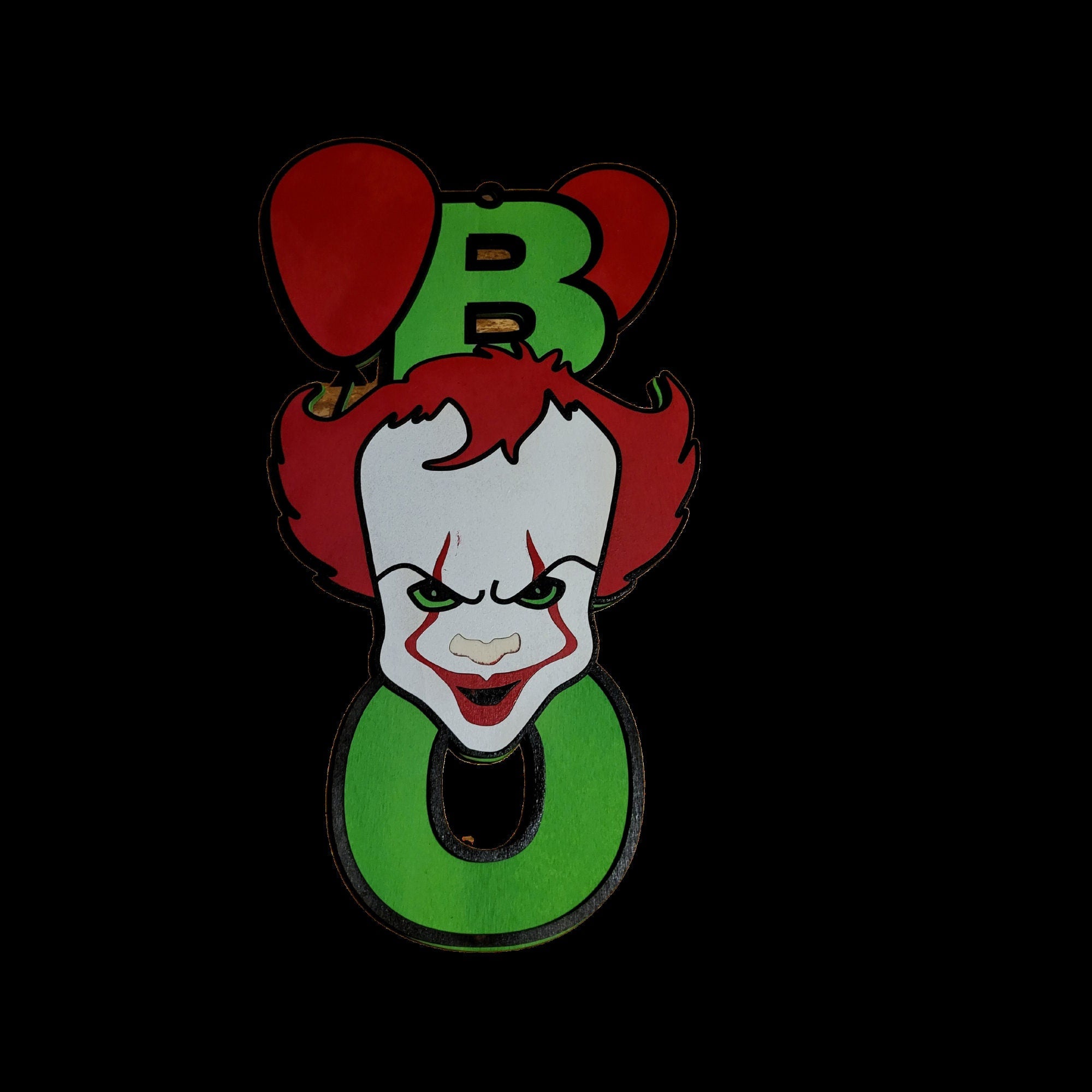 3D Laser Engraved Boo Pennywise Halloween Door Hanger, Glow In The Dark Home Decor, Seasonal Outdoor Fall Decor, Porch Sign