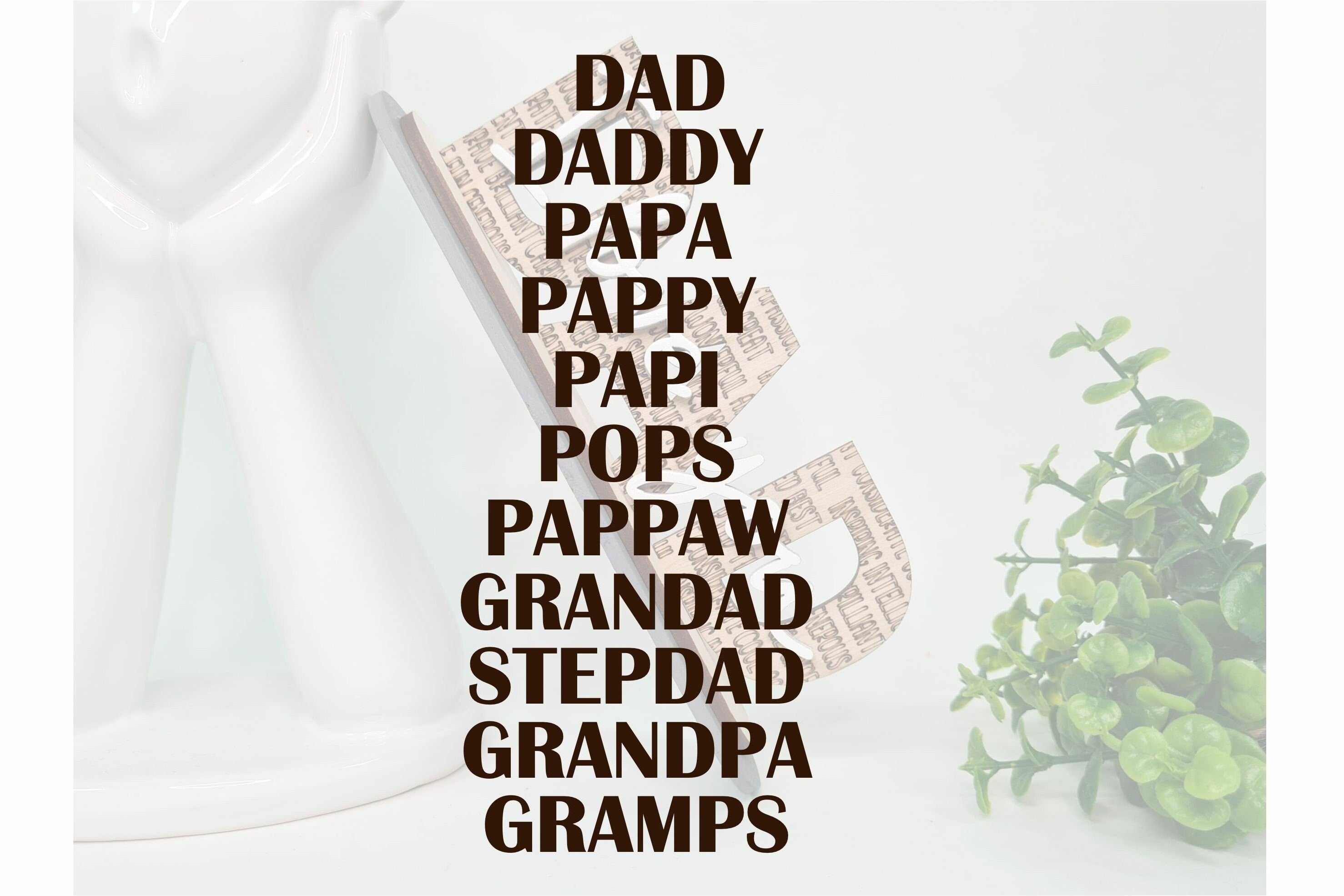 3D Laser Engraved Fathers Christmas Gift With Stand, Christmas Gift From Daughter/Son, Grandpa Gift, Personalized Gift