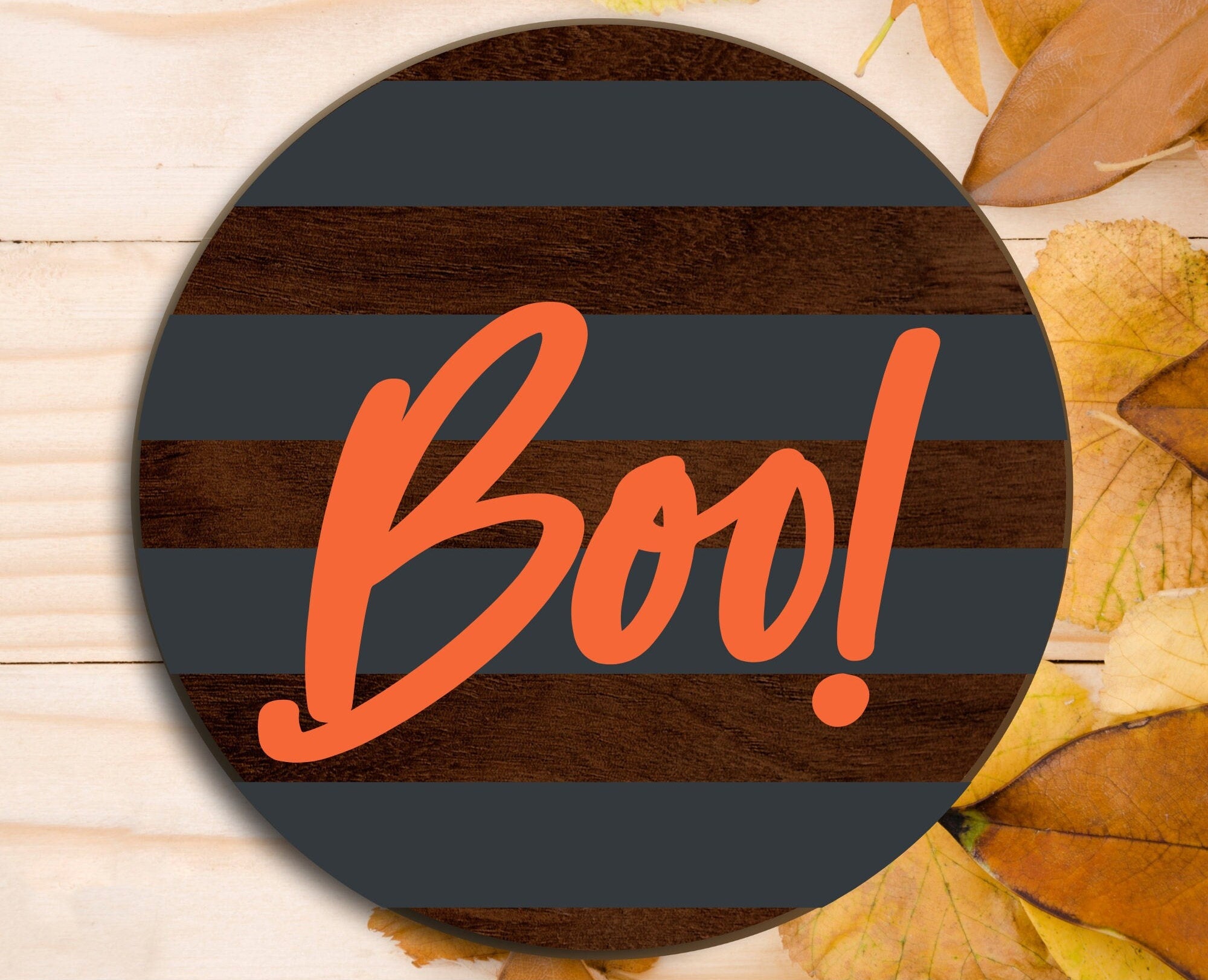Front Door Decor, Boo Striped Fall Door Sign, Fall Door Hanger, Halloween Fall Wreath for front door, Halloween Outdoor Decor
