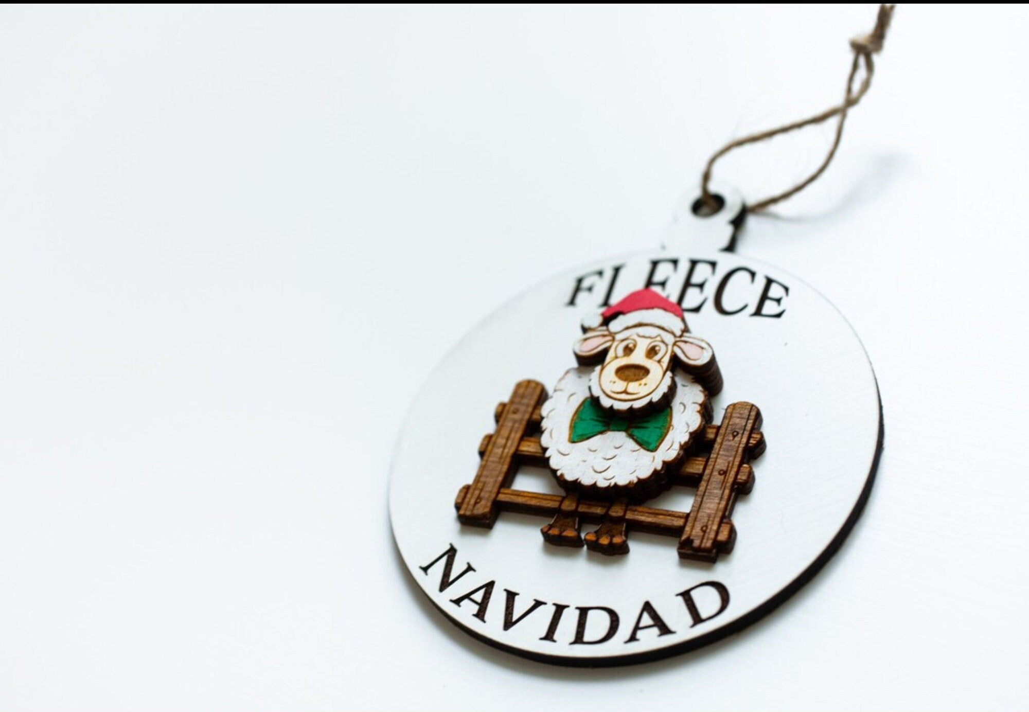 3D Laser Engraved Fleece Navidad Funny Christmas Ornaments, Custom Christmas Tree Ornament, Christmas Decoration Wood Ornament