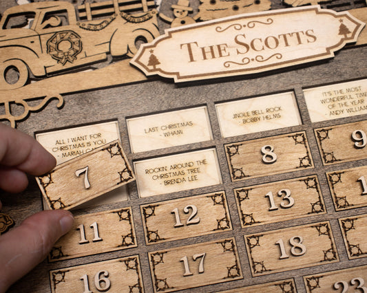 Personalized Christmas Tree Farm Christmas Advent Calendar For Kids and Adult, Christian Advent Calendar, Handmade Farmhouse Christmas Decor