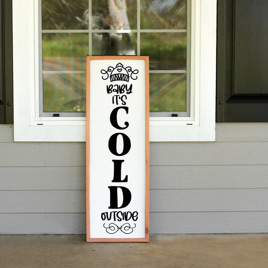 Baby It's Cold Outside Christmas Porch Sign, Porch Leaner, Christmas Decoration, Fall Porch Sign, Christmas Door Sign