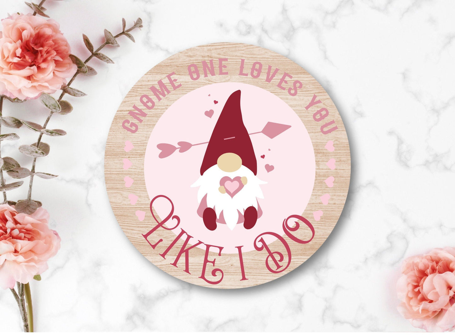 Valentines Day Gnome Welcome Sign, Wooden Door Hanger, Entry Way Decor, Valentine Decor, Valentine Door Decor,