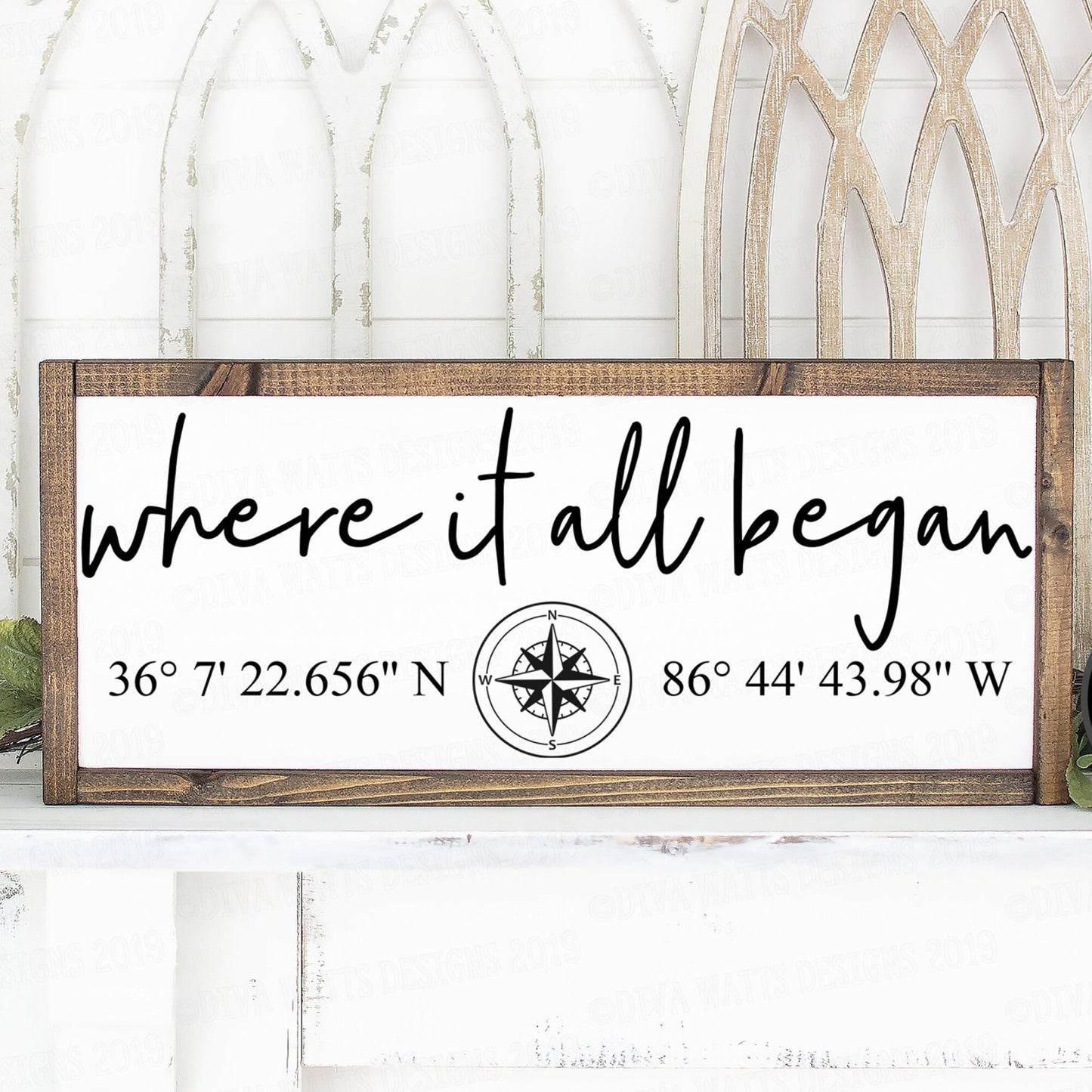 Where It All Began Latitude and Longitude Sign, Coordinates Sign,  GPS Coordinates Sign, Realtor Sign, New Home Gift, Wedding Sign