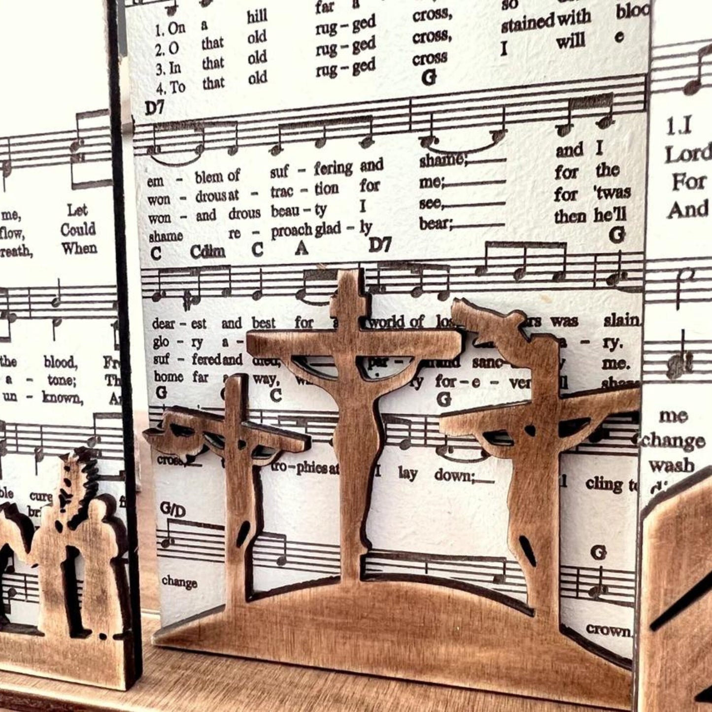 3D Engraved Easter Religious Shelf Sitter, Christian Catholic Gifts, Handmade Housing Warming Gift, Farmhouse Unique Home Decor