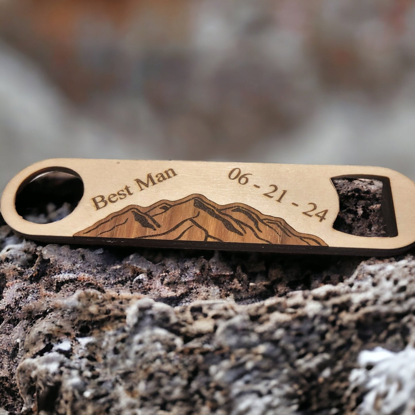 Custom Groomsmen Gift, Laser Engraved Personalized Bottle Opener, Groomsmen Proposal Best Man Gift, Custom Wood Bottle Opener, Fathers Day