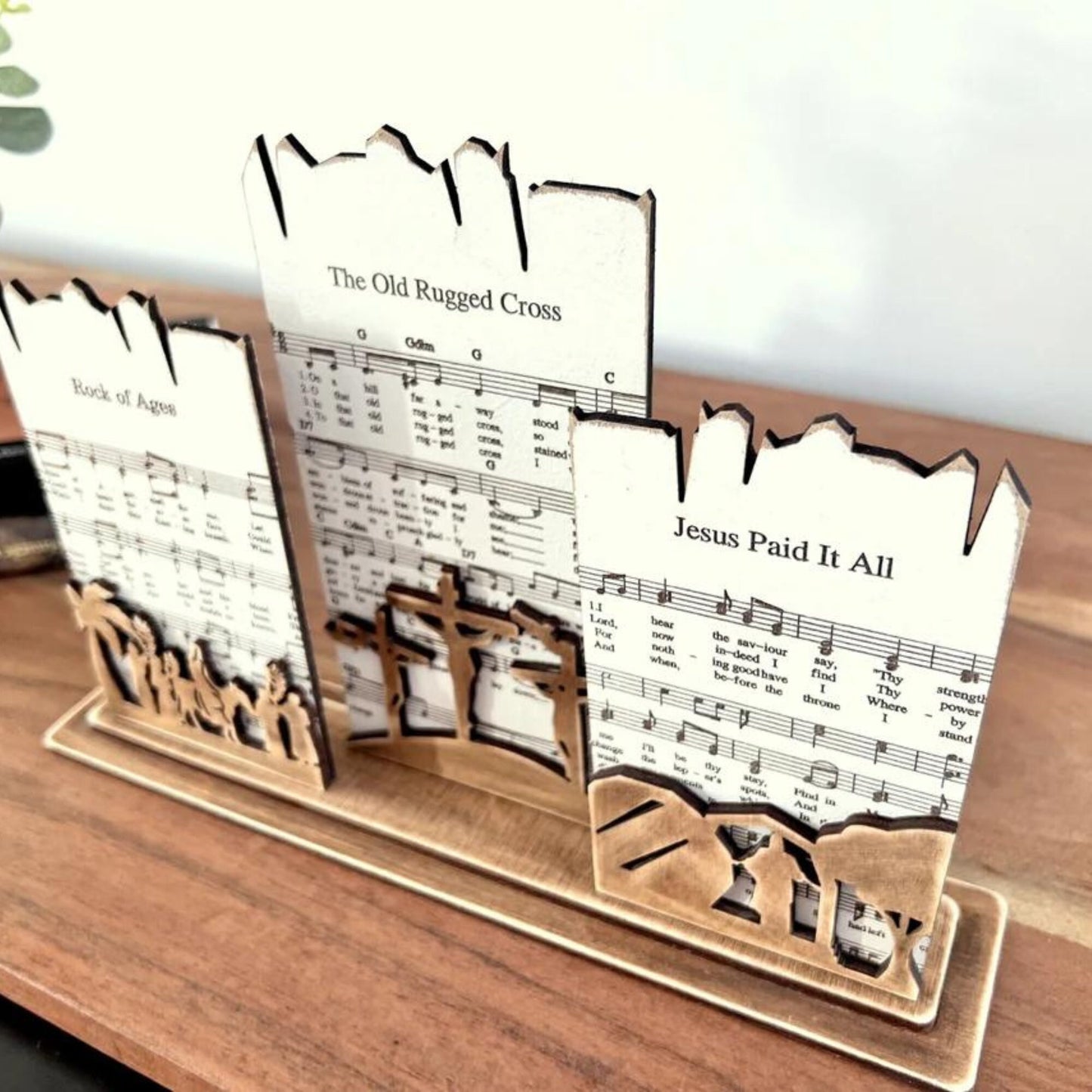 3D Engraved Easter Religious Shelf Sitter, Christian Catholic Gifts, Handmade Housing Warming Gift, Farmhouse Unique Home Decor