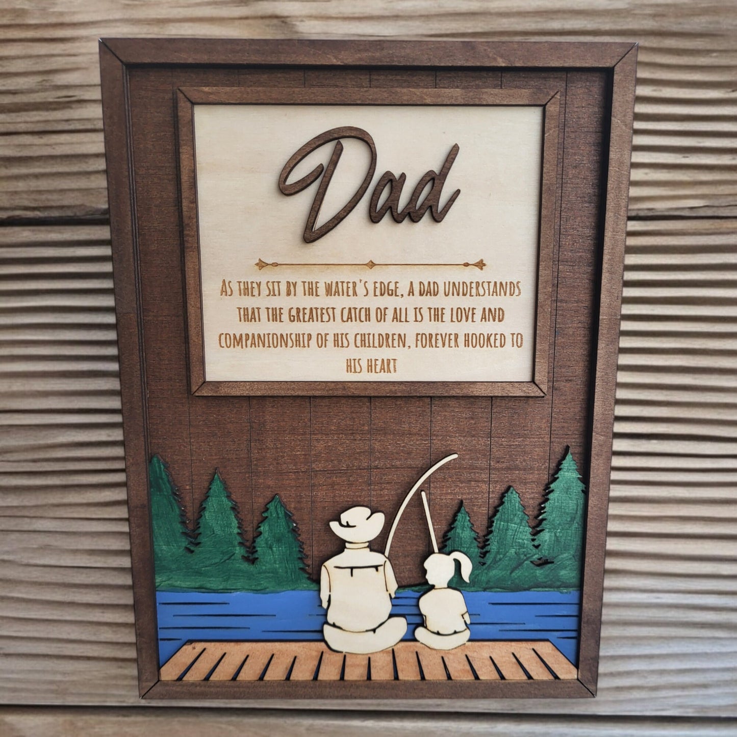 Personalized Fathers Day Gift For Dad From Son/Daughter, Wooden Picture Frame Dad Gifts, Gift for Husband, Grandpa Gift