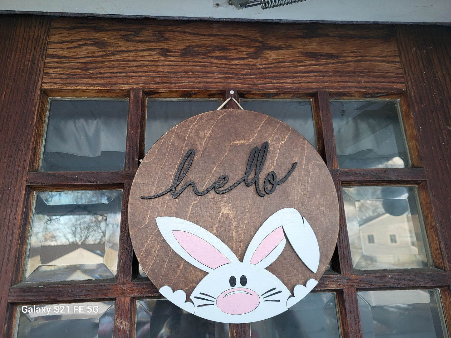 Hello Easter Bunny Front Door Decor, Happy Easter Handmade Home Decor, Easter Holiday Decor, Easter Door Hanger, Easter Wood Sign
