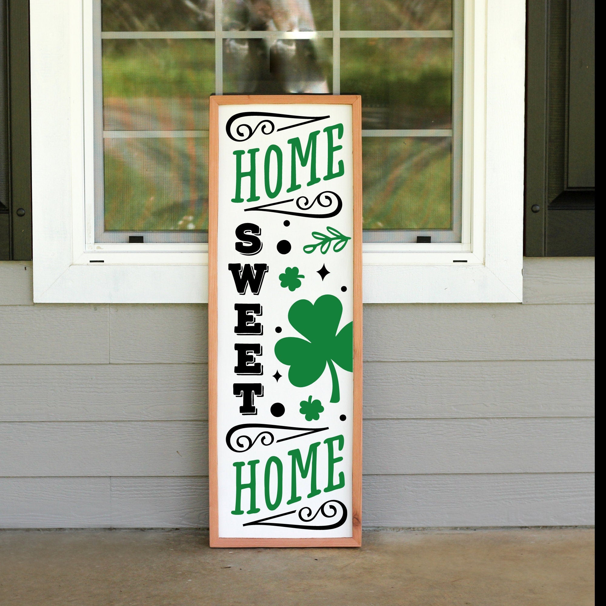 St. Patrick's Day Home Sweet Home Front Door Sign, Welcome Sign For Front Porch, Yard Sign, Front Porch Sign