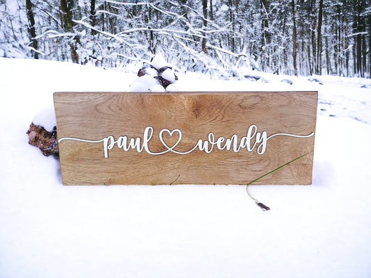 Personalized Couple Names w/Heart Valentine's Day Gift, Rustic Personalized Sign, Rustic Wood Personalized Sign, Home Decor, Custom Wedding