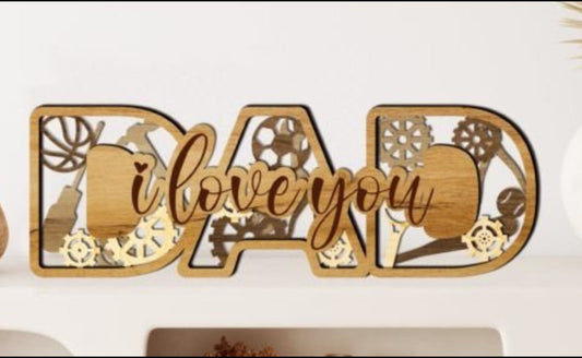 Custom 3D Laser Engraved Father's Day Gift from Wife/Daughter/Son Display - Ideal Father-in-Law Gift for First Father's Day