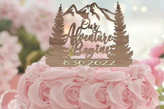 Custom Made Wedding cake Topper, Personalized Rustic Cake Topper with Date for Bridal Shower or Anniversary, Country Weddings Bridal Showers